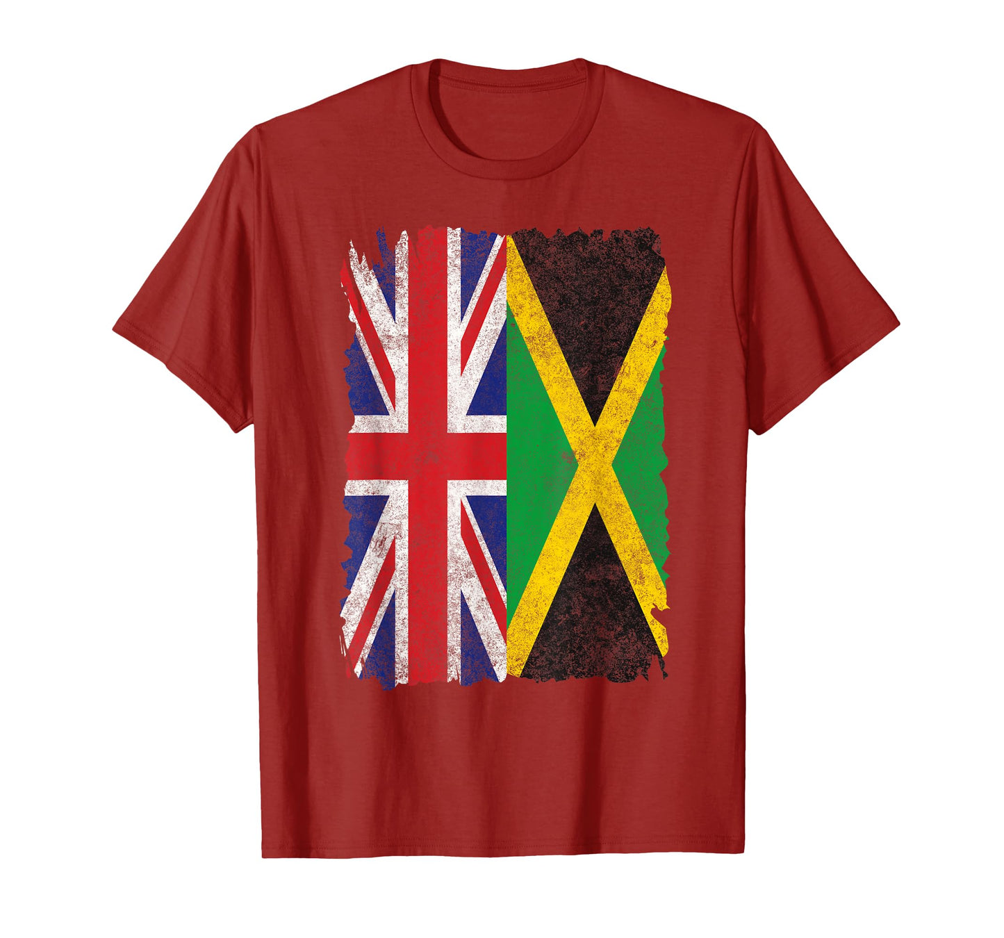 Half Britain And Jamaican British UK Jamaica Flag Men Women T-Shirt
