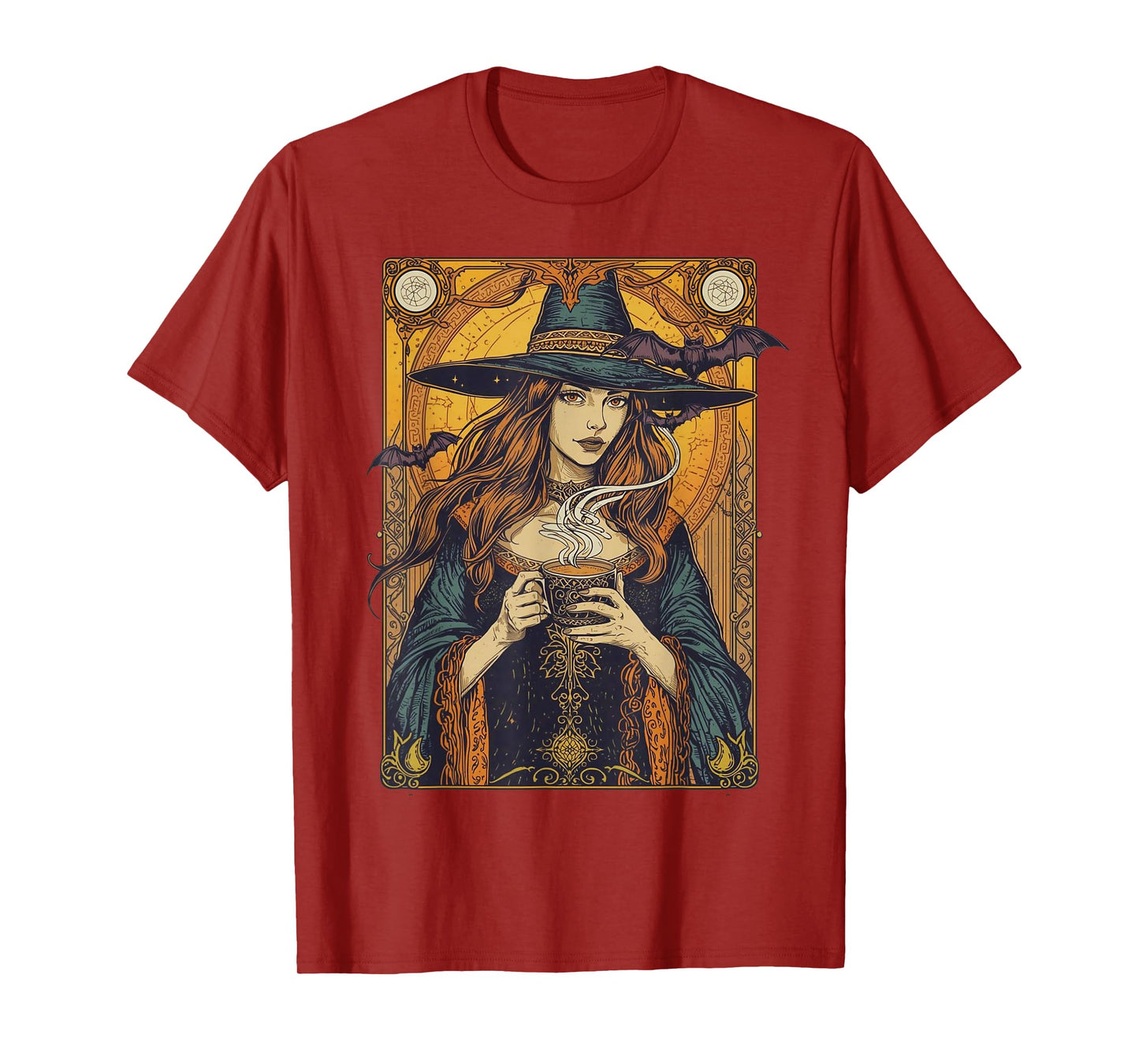 Vintage Halloween Witch Pumpkin Spice Latte Syrup Creamer T-Shirt