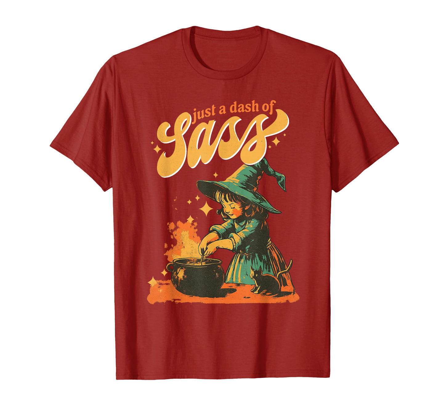 Vintage Witch Just A Dash of Sass Halloween Funny T-Shirt