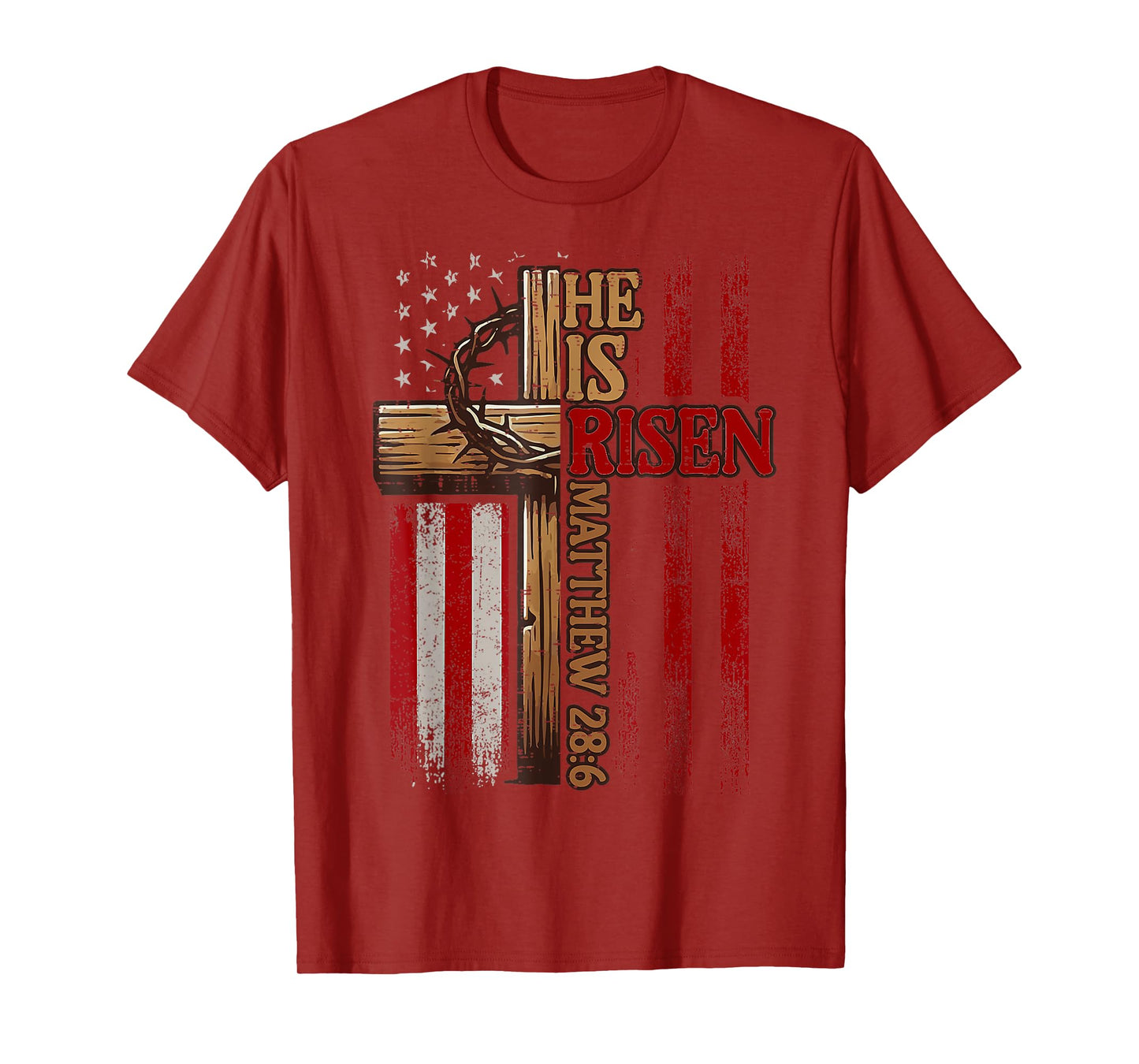 Easter Cross He Is Risen Jesus Christian Men Women Kid Youth T-Shirt