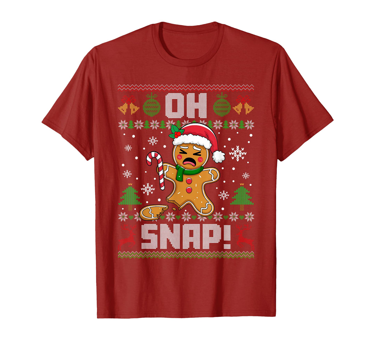 Oh Snap Gingerbread Man Christmas Funny Xmas Cookie Baking T-Shirt