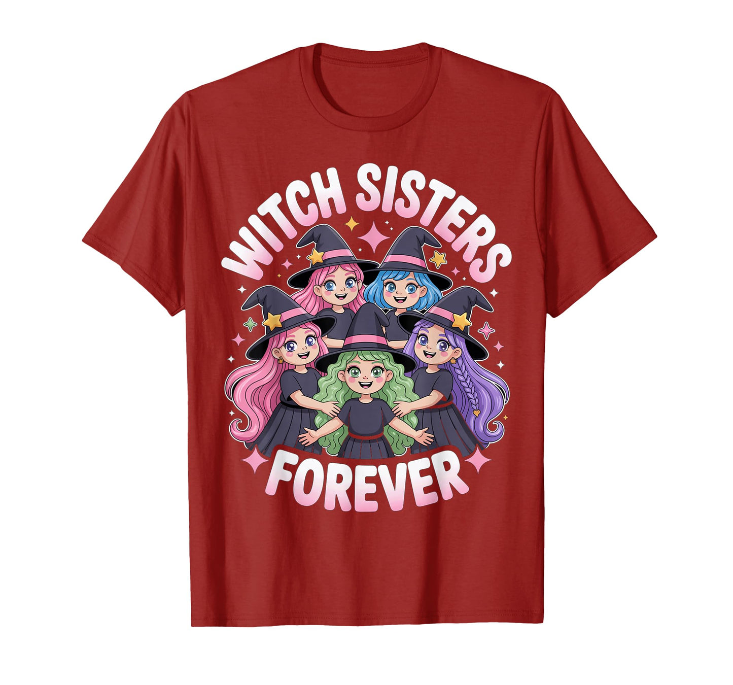 Witch Sisters Forever Matching Halloween Sorority Bestie BFF T-Shirt
