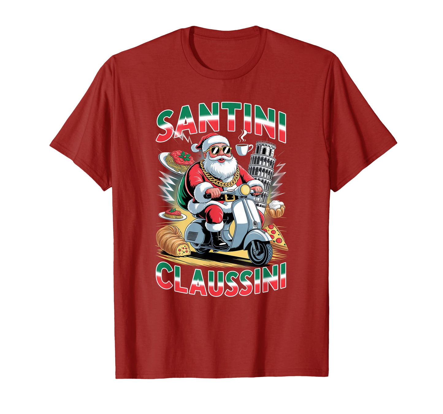 Italian Brainrot Christmas Santini Claussini Funny Santa T-Shirt
