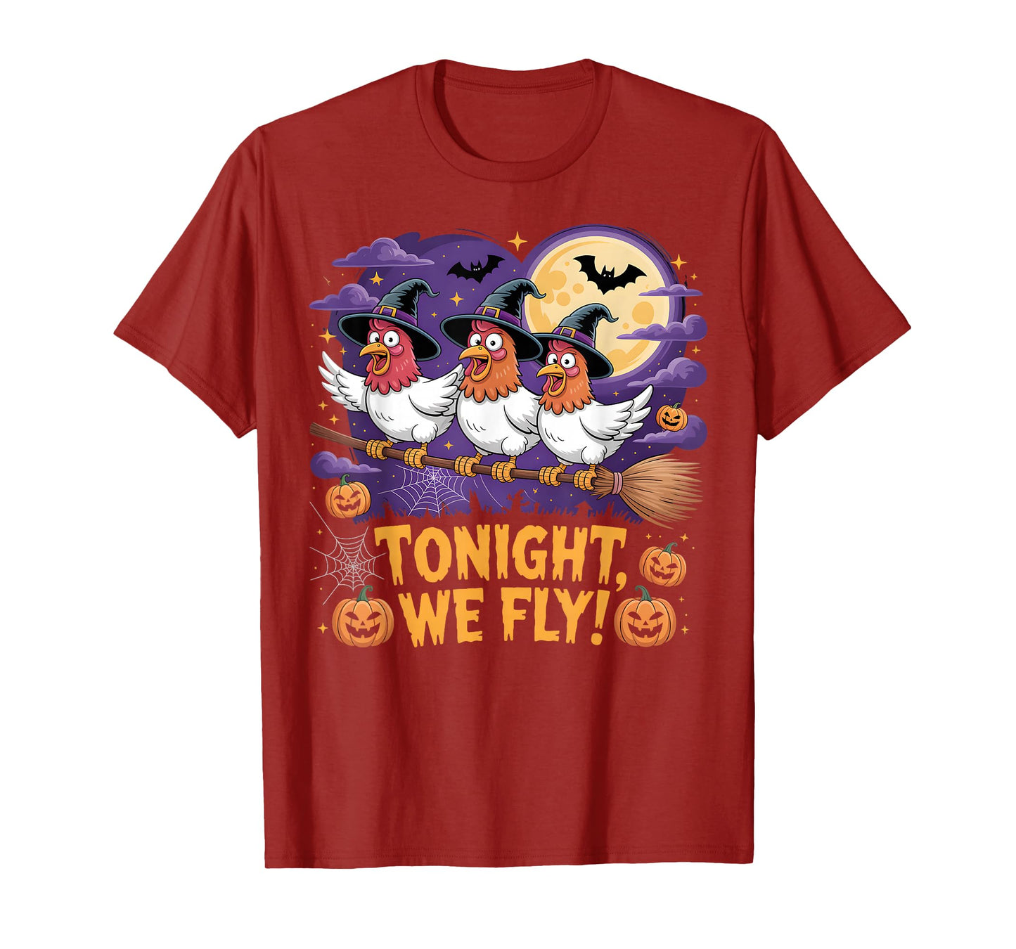 Tonight We Fly Funny Chicken Spooky Season Farm Halloween T-Shirt