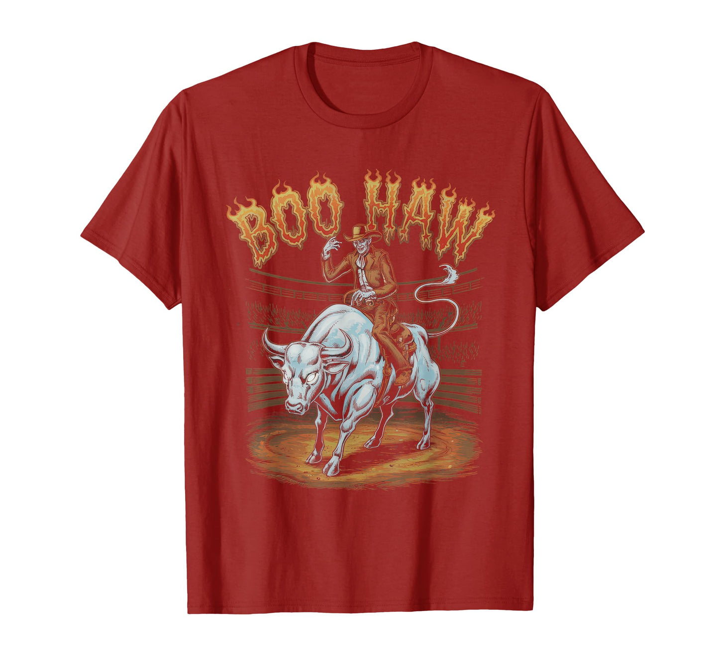 Halloween Costume Boo Haw Witch Skeleton Scary Rodeo Western T-Shirt