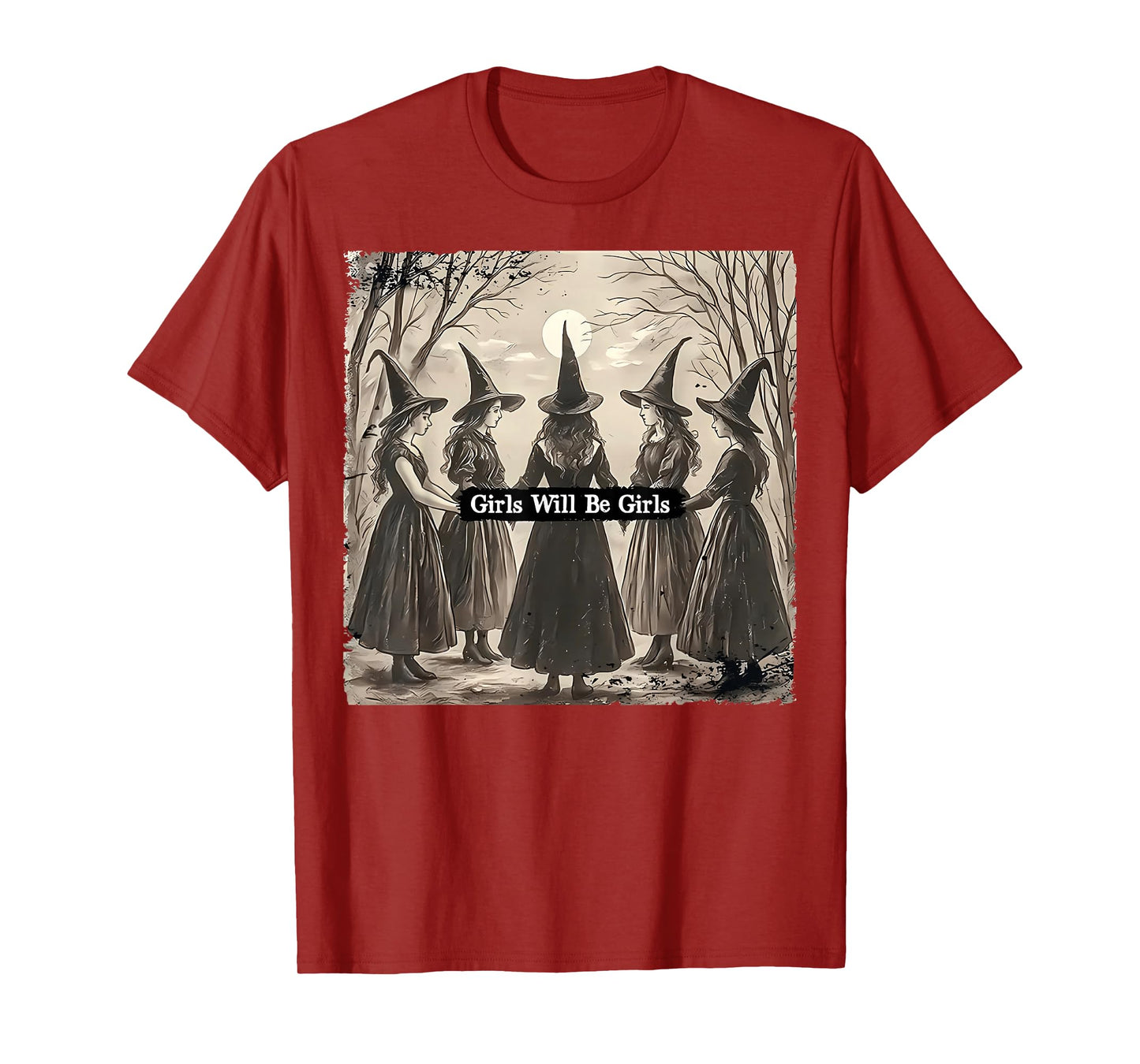 Halloween Spooky Witch Girl Will Be Girls Feminist Women T-Shirt