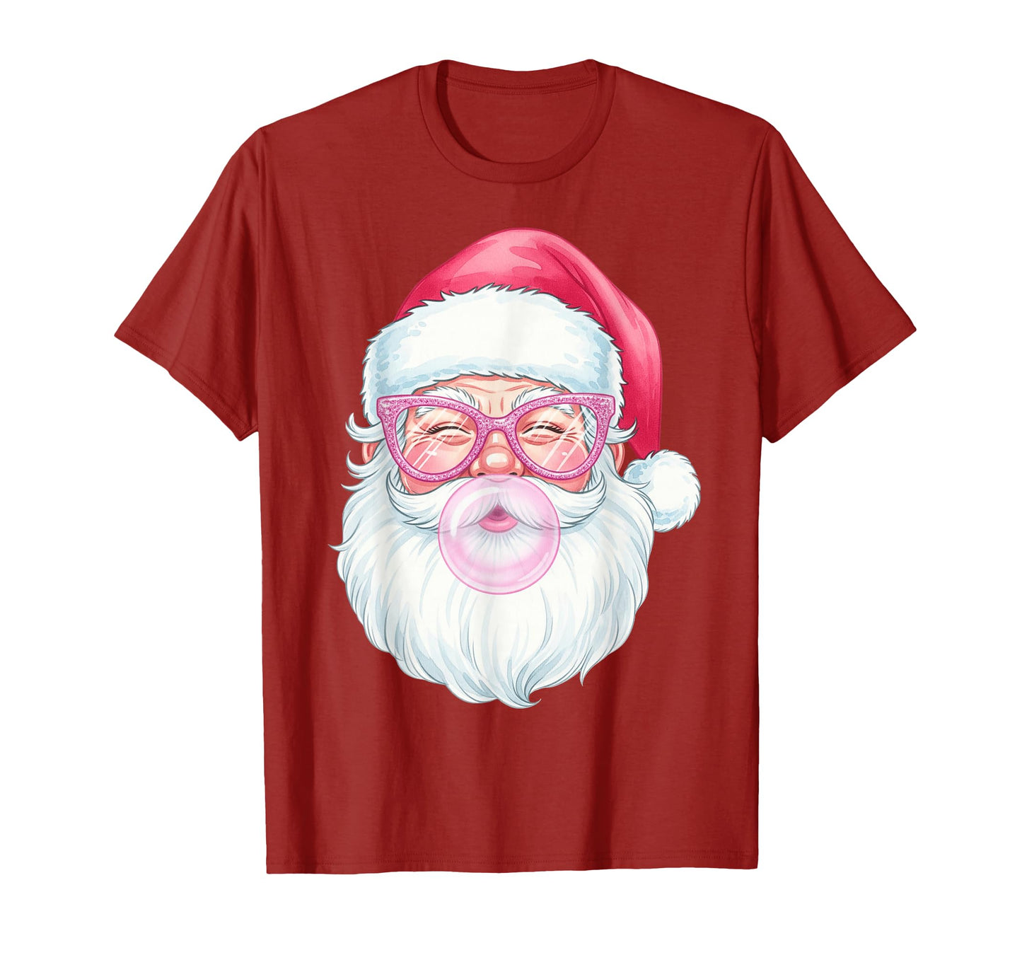 Vintage Retro Santa Christmas Bubble Gum Pink Sunglasses Kid T-Shirt