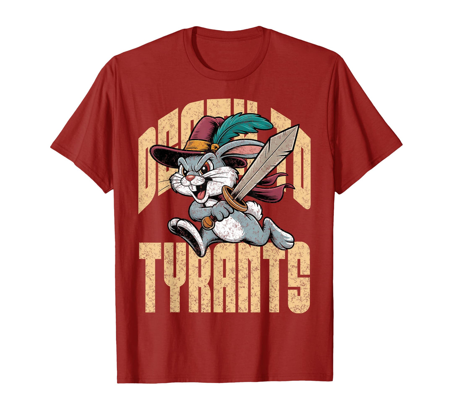 Death To Tyrants Retro Rabbit Meme Funny Vintage 90s T-Shirt