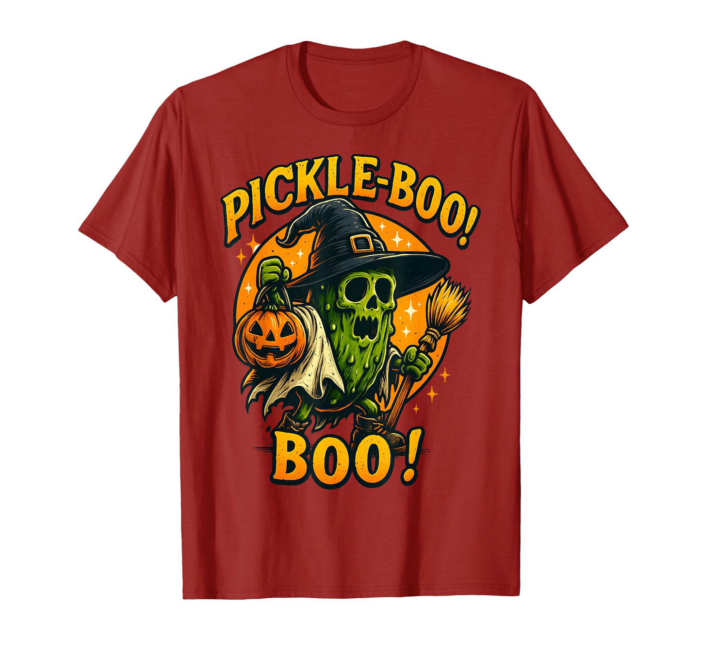 Pickle Boo Funny Halloween Costume Ghost Pickle Pickleball T-Shirt