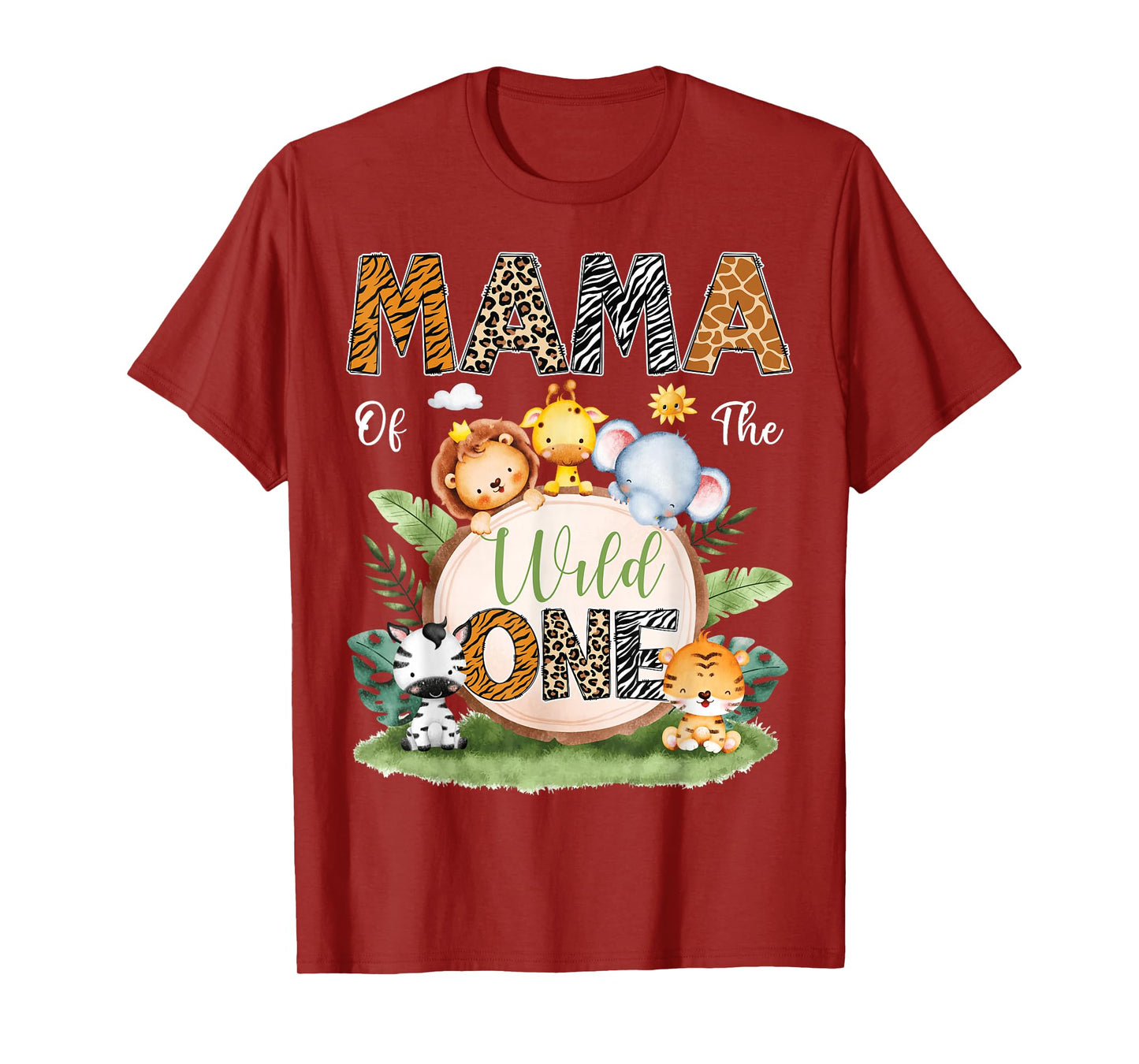 Mama Of The Wild One 1St Birthday Kids Safari Jungle T-Shirt