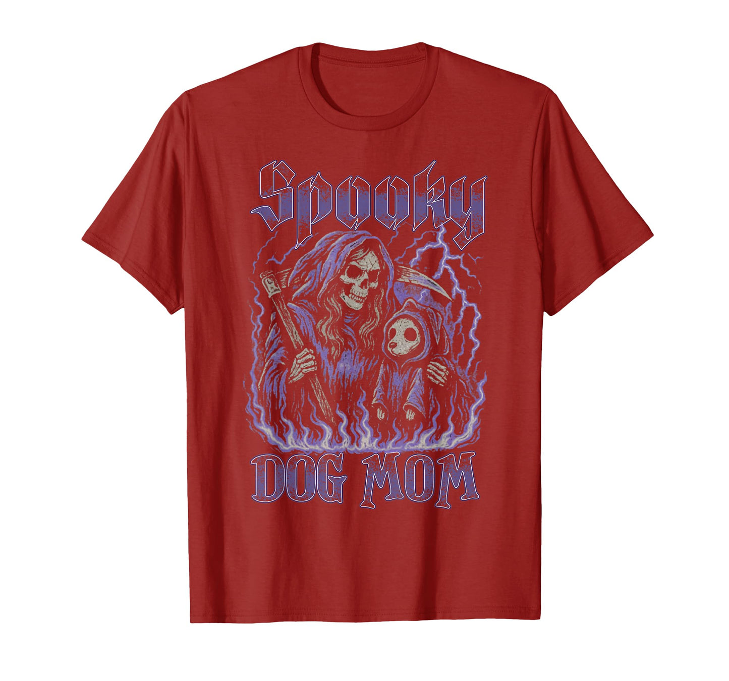 Spooky Dog Mom Spooky Skeleton Dog Mom Halloween Retro T-Shirt