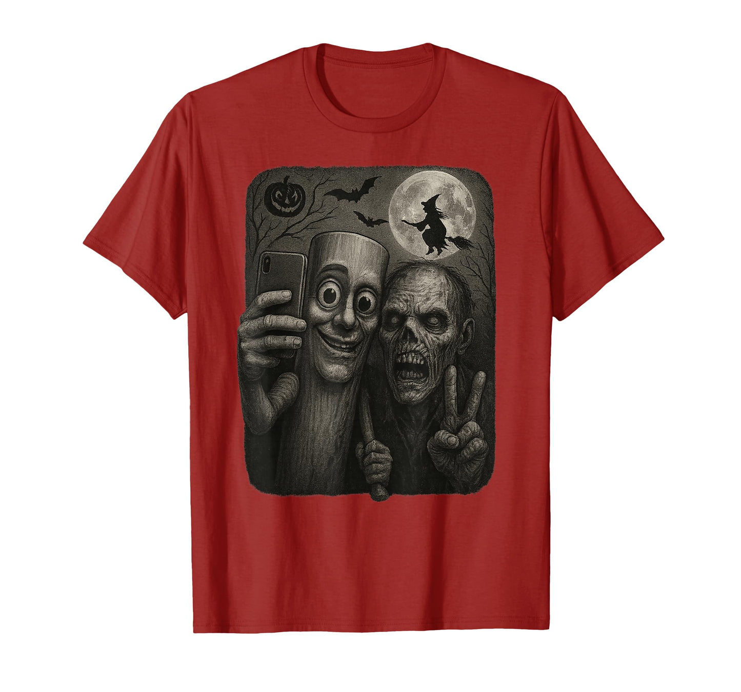 Halloween Tung Tung Tung sahur Zombie Selfie Witch brainrot T-Shirt