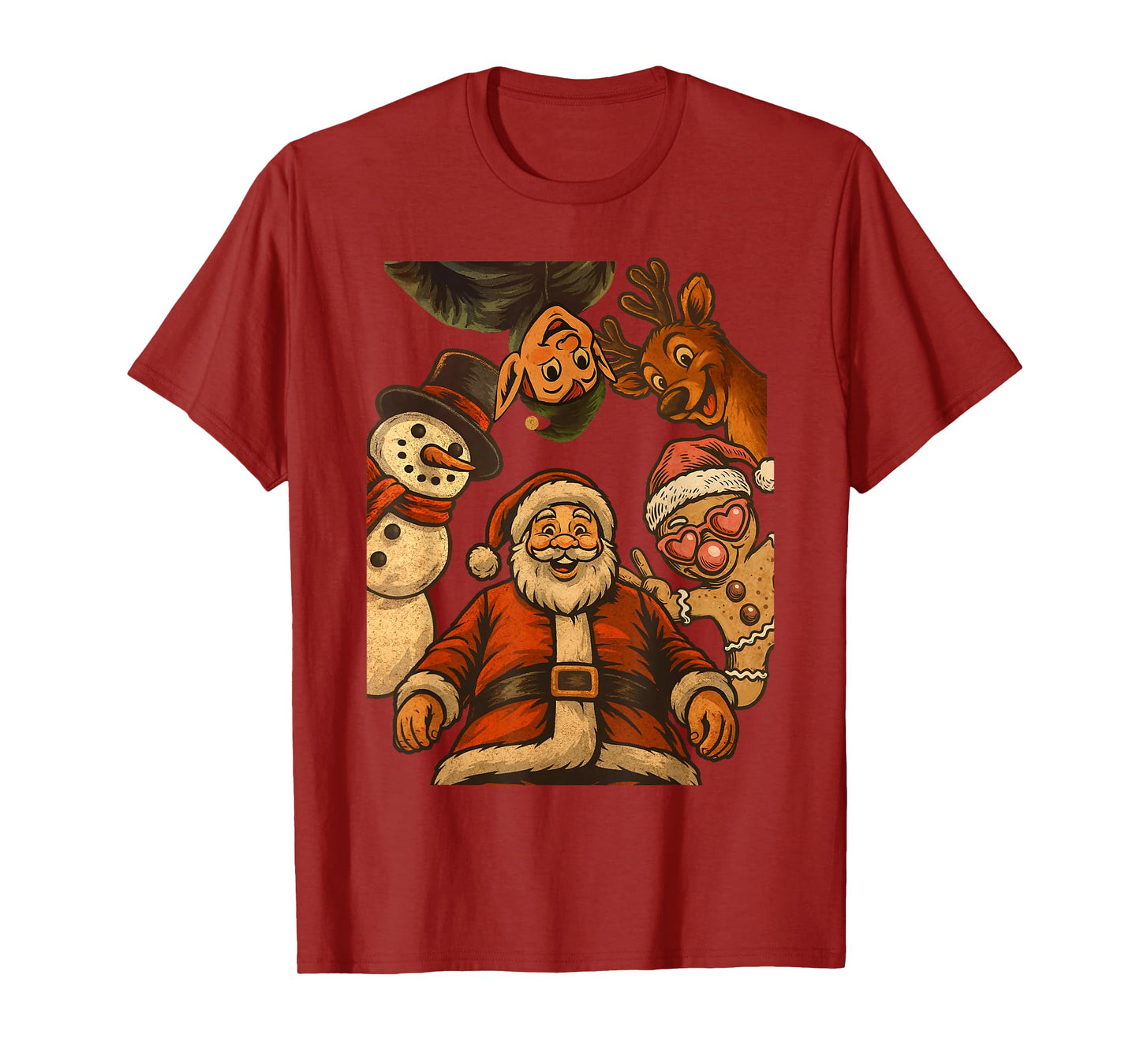 Santa Squad Elf Reindeer Gingerbread Snowman Christmas Xmas T-Shirt