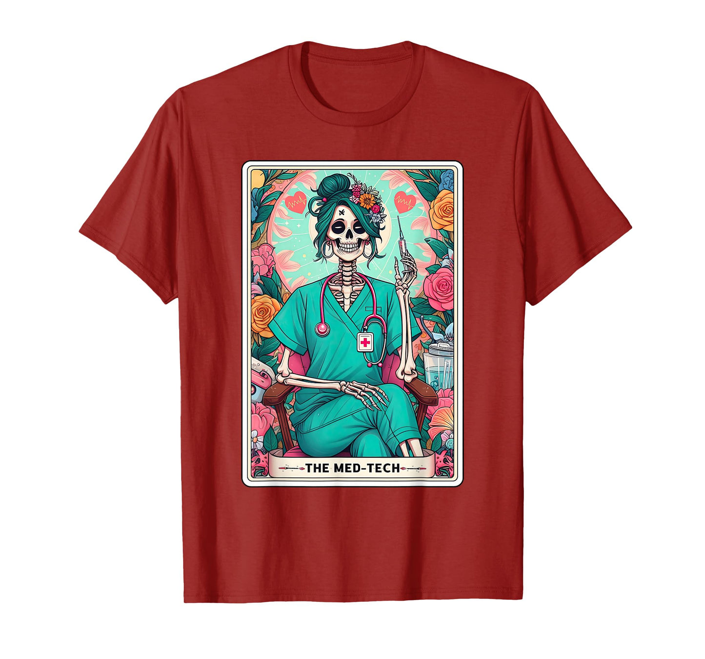 The Med Tech Tarot Card Skeleton Medication Aide CMA Nursing T-Shirt