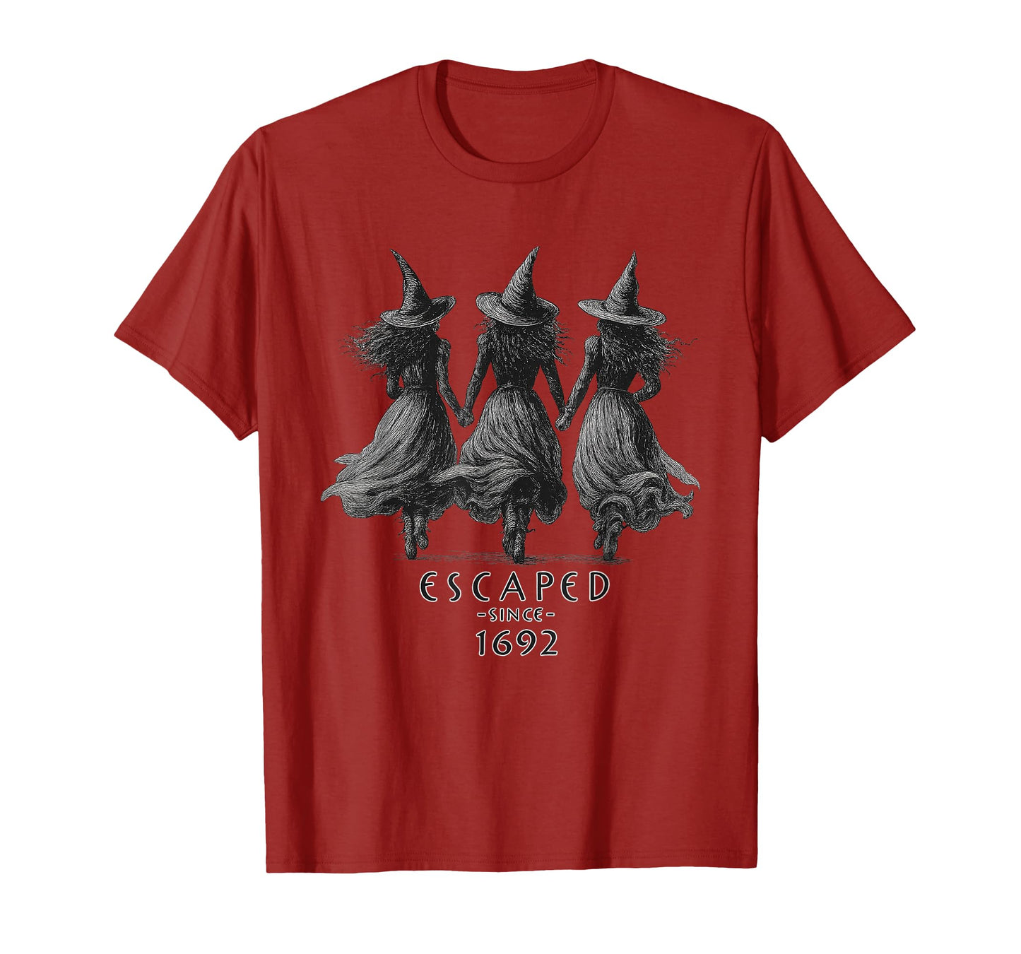 Escaped Since 1692 Vintage Witch Trio Halloween T-Shirt