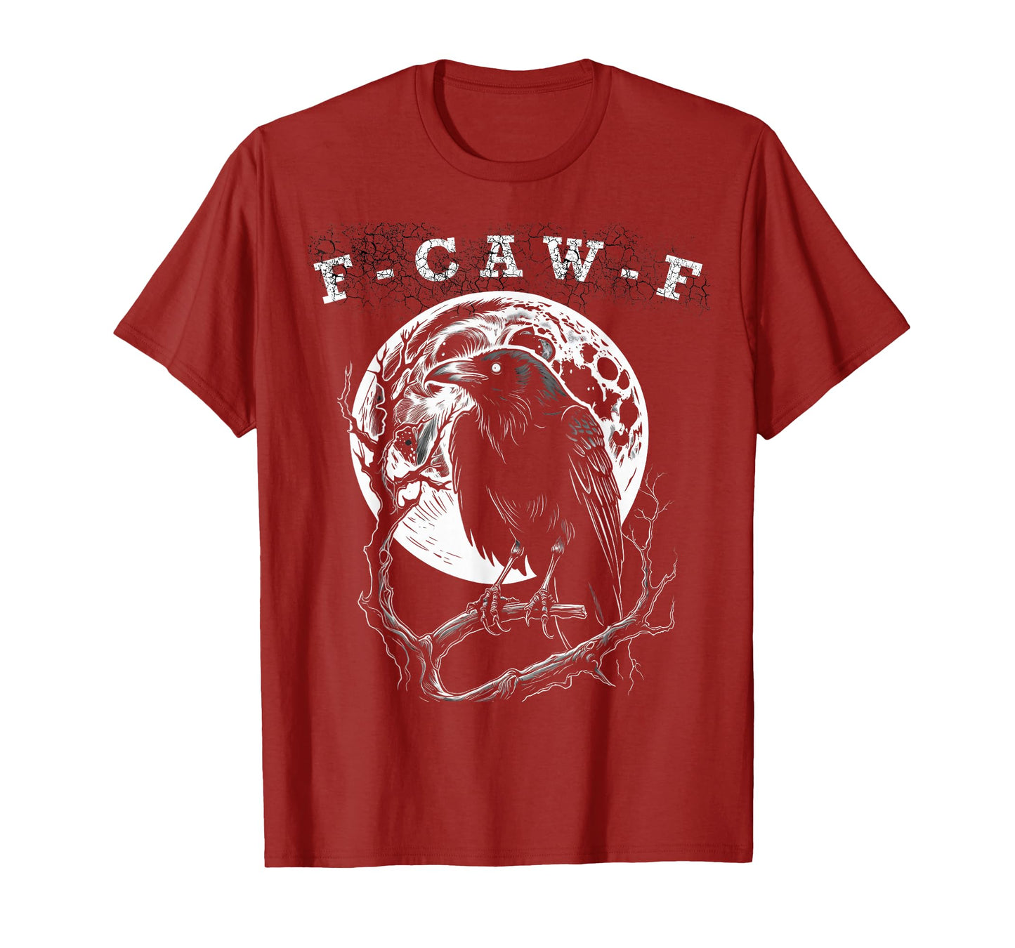F-CAW-F Funny Black Crow Moon Gothic Adult Humour T-Shirt
