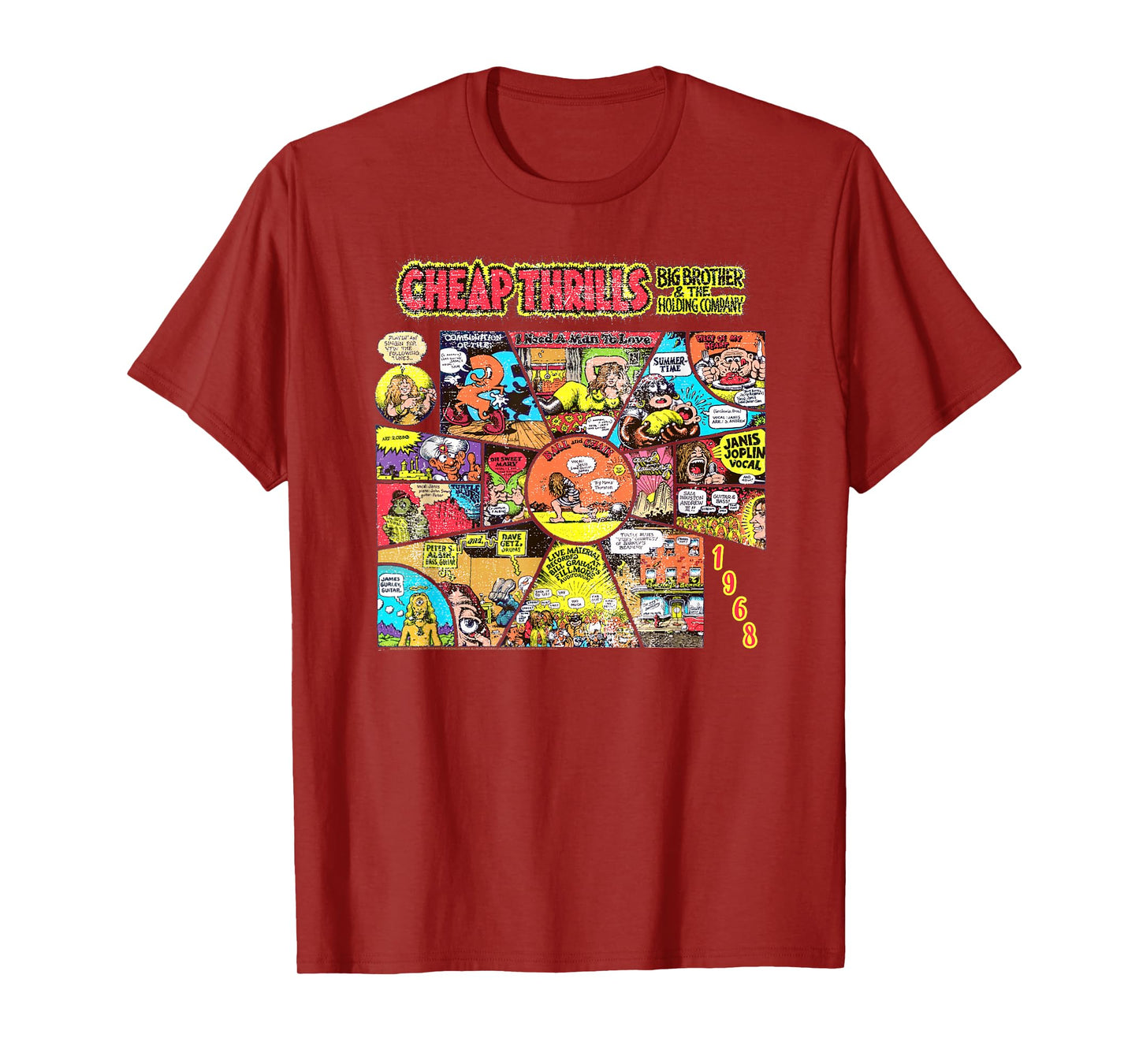 Big Brother and the Holding Company 1968 Comic Art T-Shirt