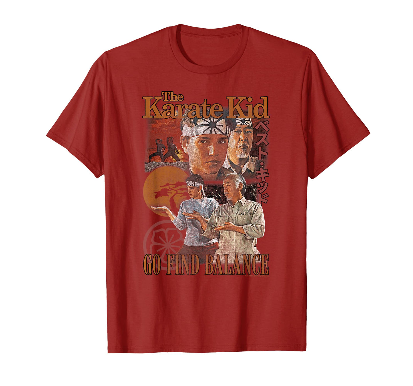 The Karate Kid Go Find Balance Vintage Photo Collage Movie T-Shirt