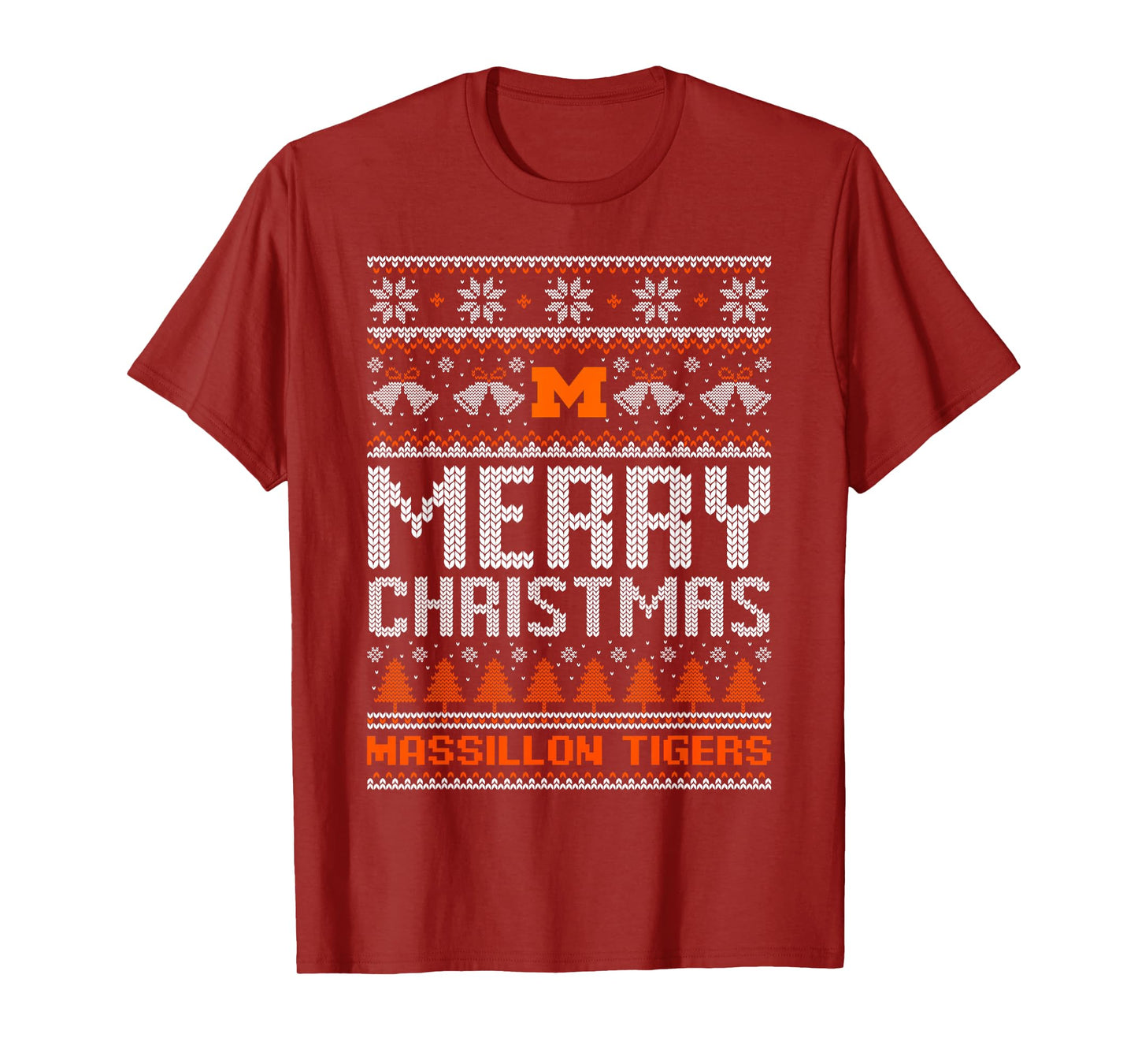 Massillon Tigers Logo Merry Christmas Ugly Sweater HS T-Shirt