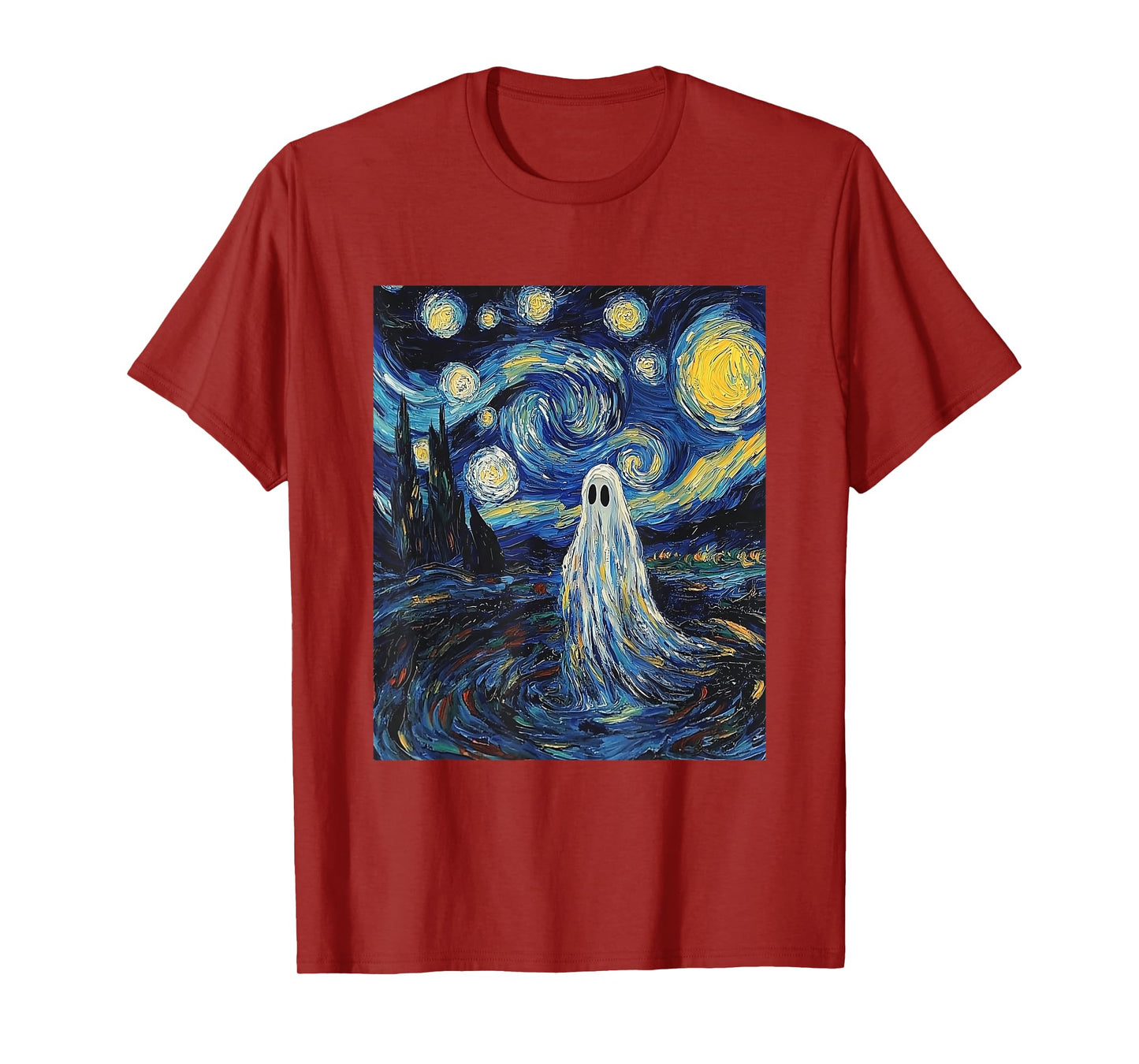 Ghost Halloween - Van Gogh Style - Starry Night T-Shirt