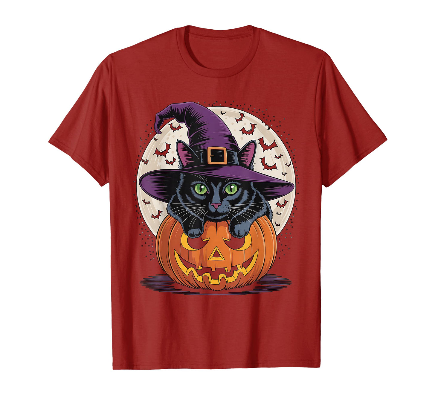 Funny Pumpkin Halloween Black Cat Spooky Season T-Shirt