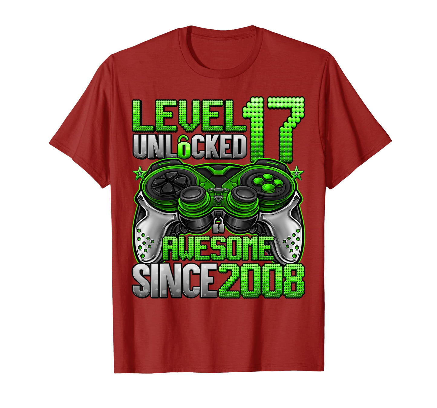 Level 17 Unlocked 17 Year Old Gifts Boys 17th Birthday Boy T-Shirt