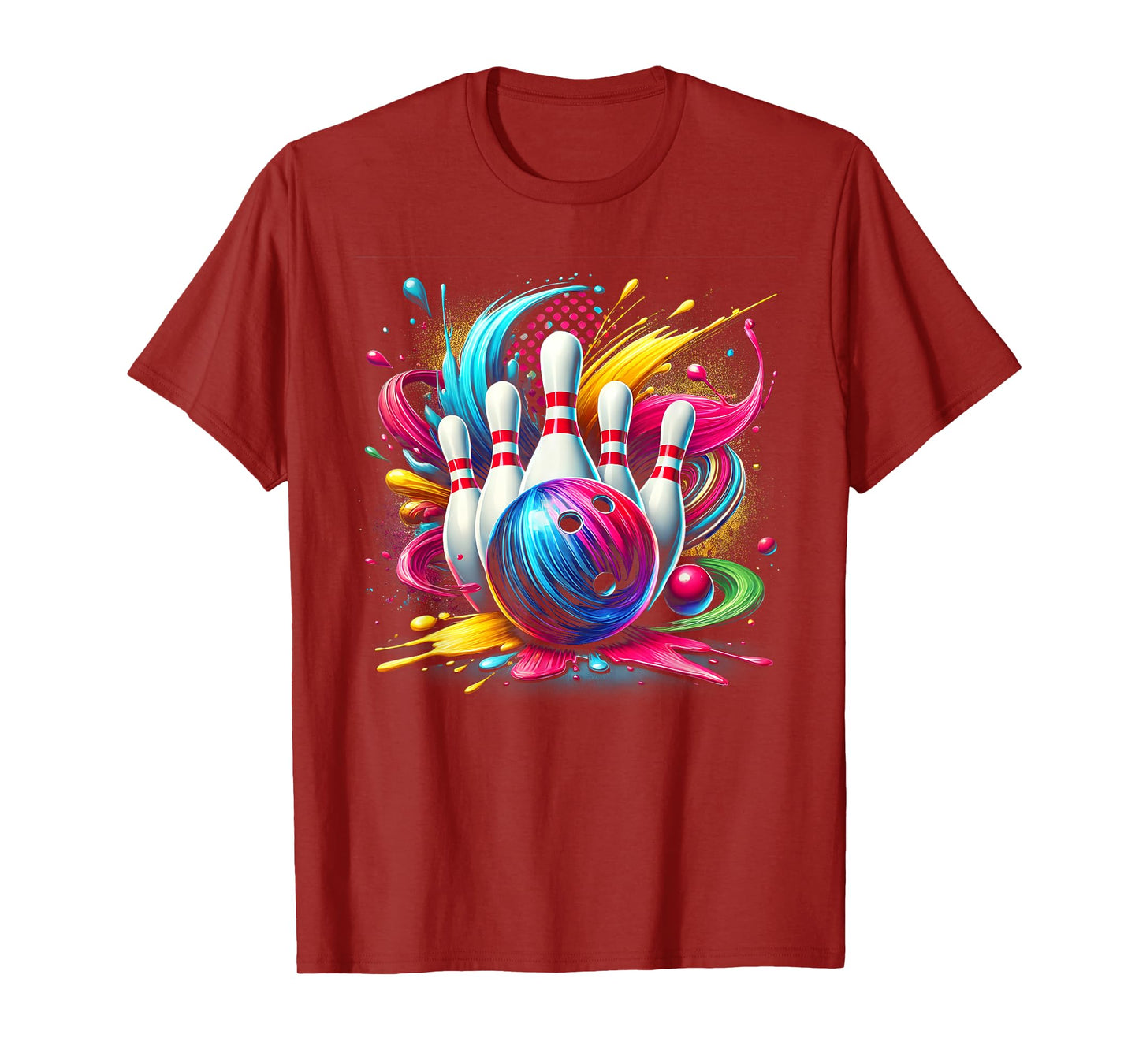 Colorful Bowling Game Day Bowling Flames Ball T-Shirt