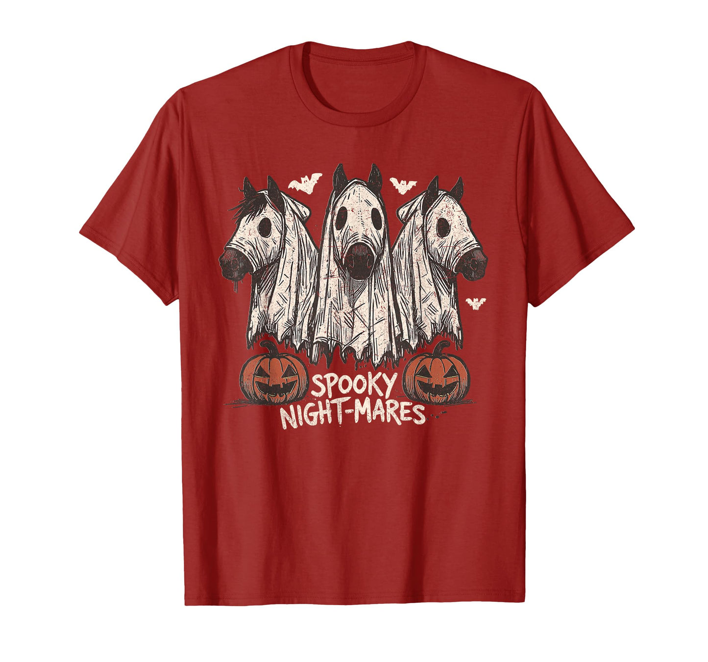 Spooky Night-Mares Halloween Horse Ghost Funny Spooky Season T-Shirt