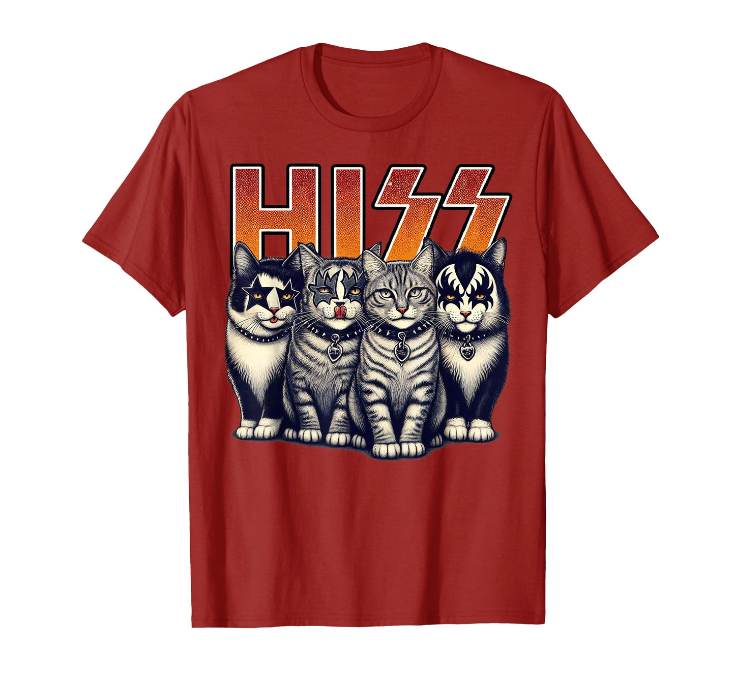 Hiss Funny Cats Kittens Rock Rockin Birthday Gifts Idea T-Shirt