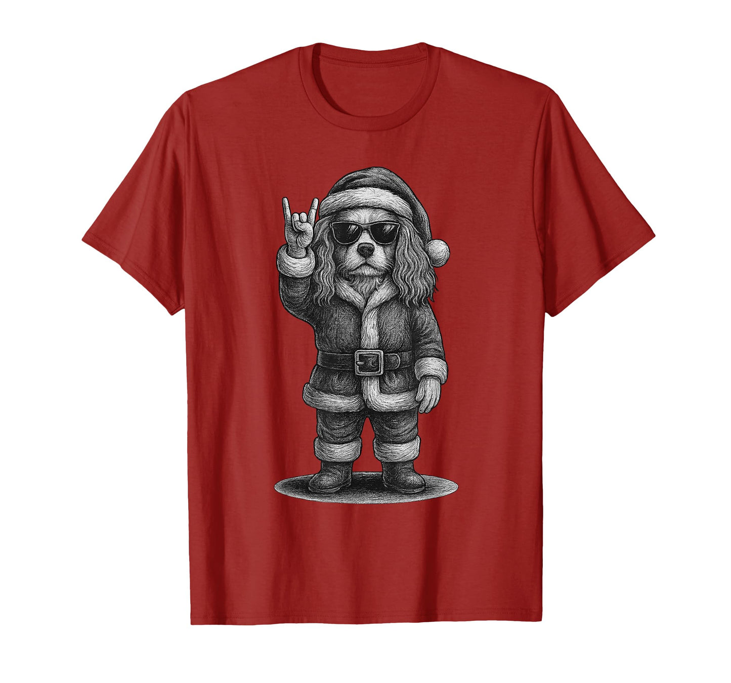 Cavalier King Charles Spaniel Rock Music Christmas Dog Lover T-Shirt