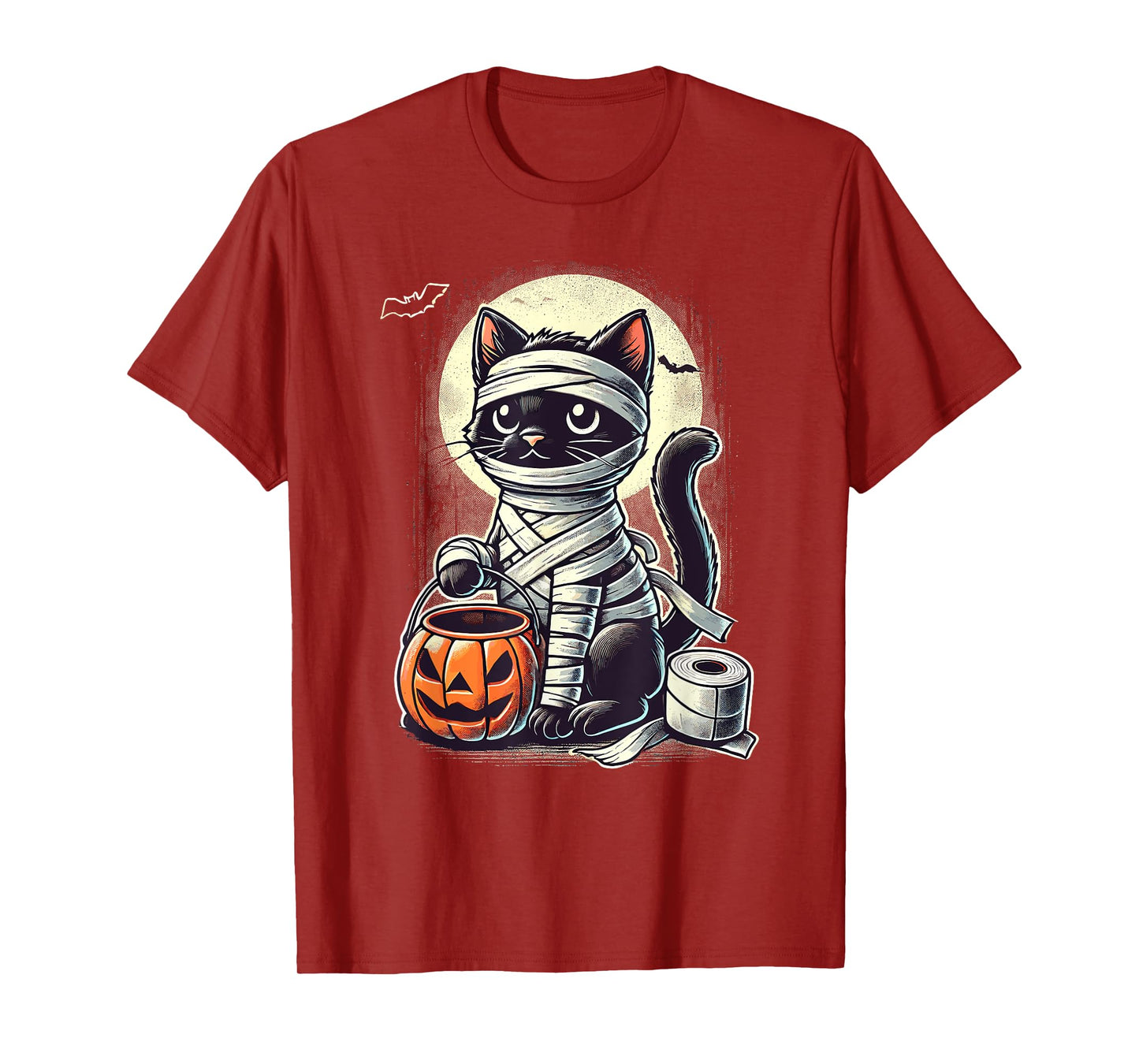 Black Cat Mummy Men Women Kids Halloween Funny Black Cat T-Shirt