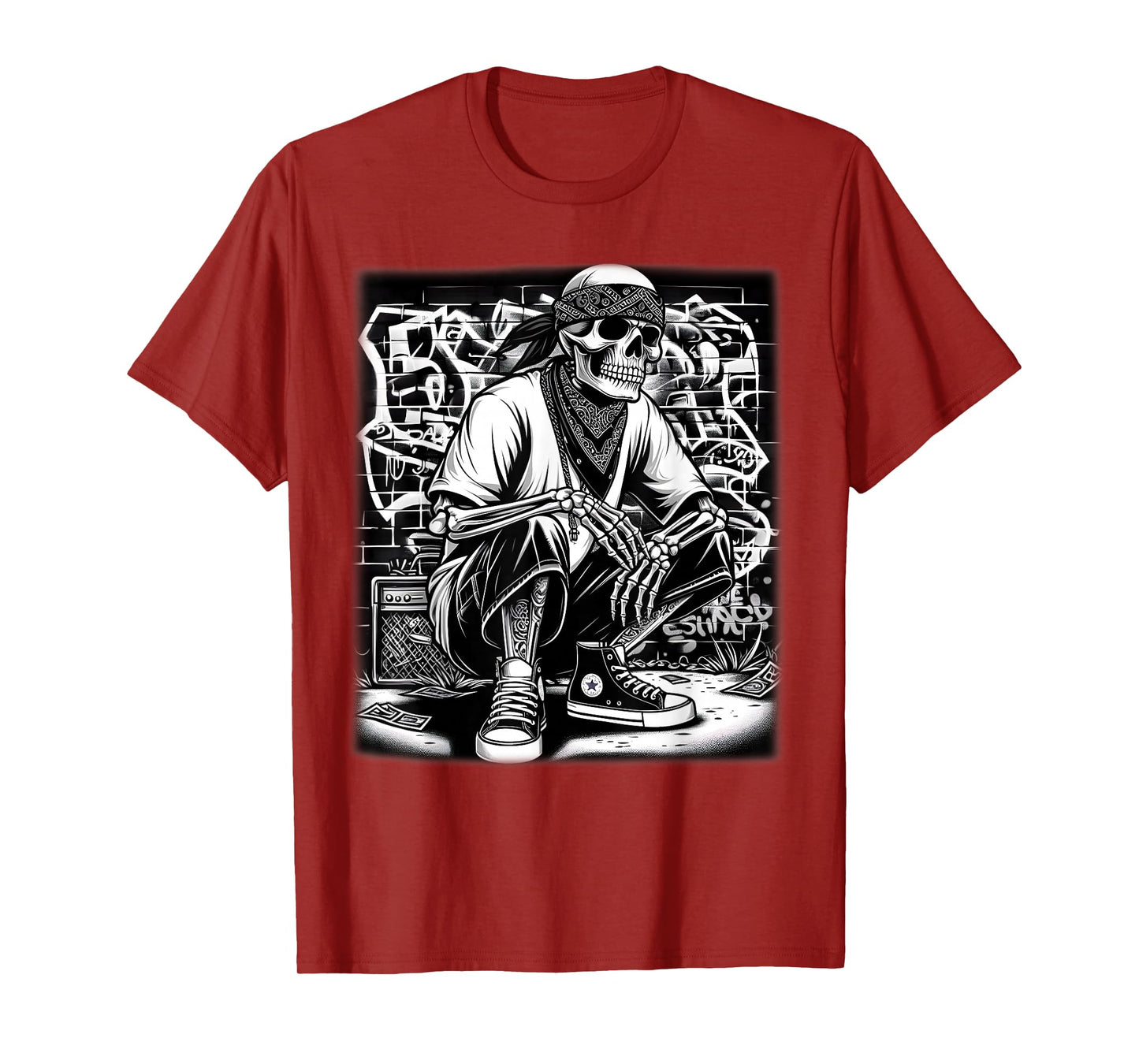 Mexican Gangster Shirt Cool Cholo Chicano Skeleton Con Safos T-Shirt