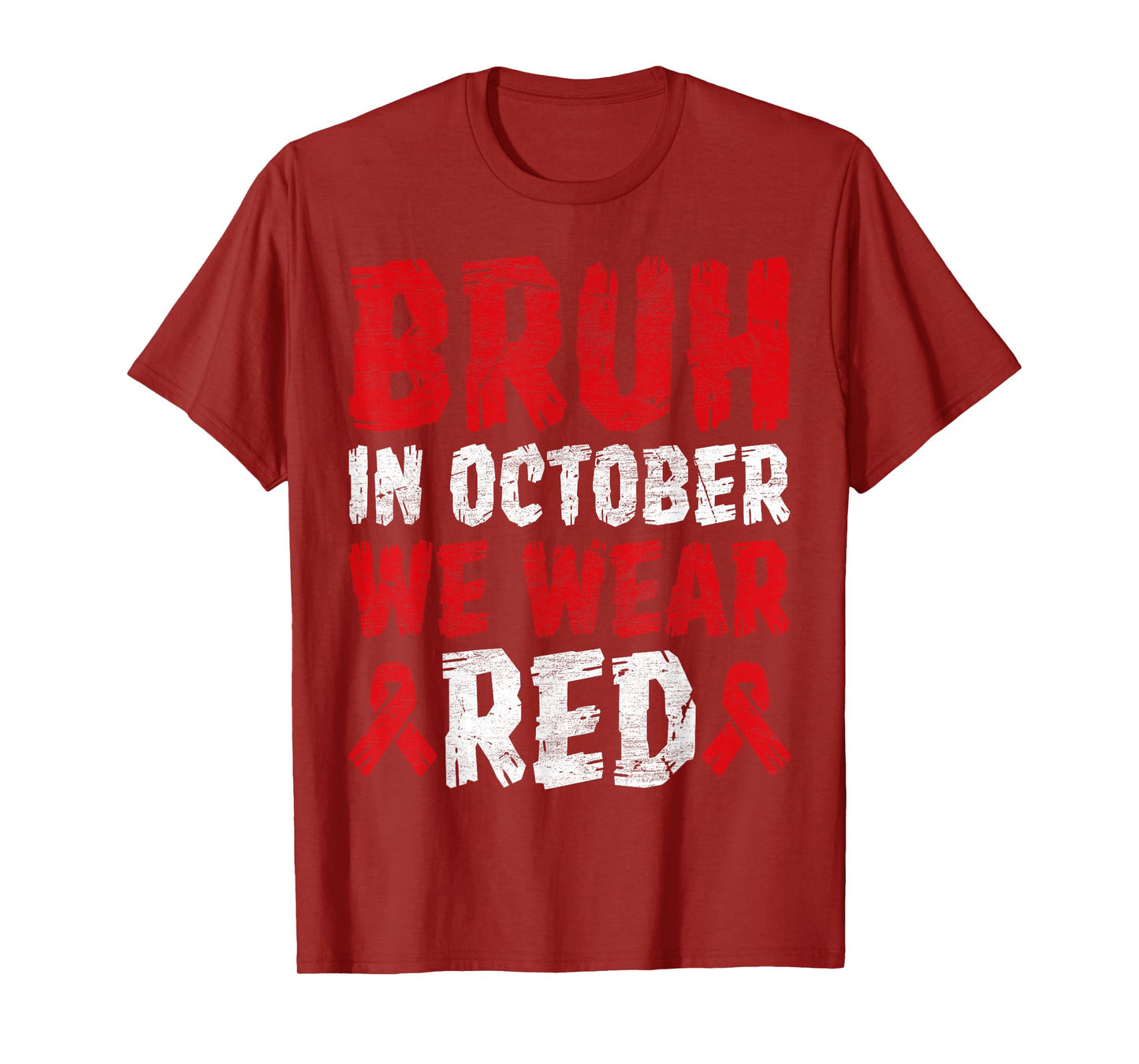 Red Ribbon Week Shirt for Kids Boys Bruh In October Wear Red T-Shirt