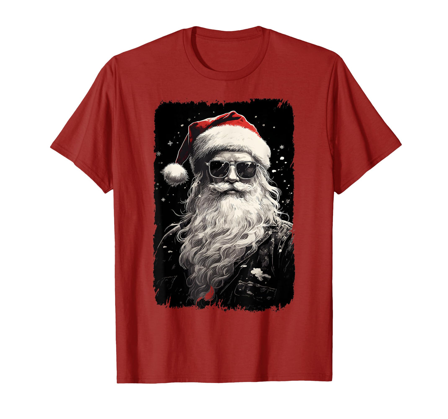 Hipster Santa With Sunglasses Santa Claus Retro Christmas T-Shirt