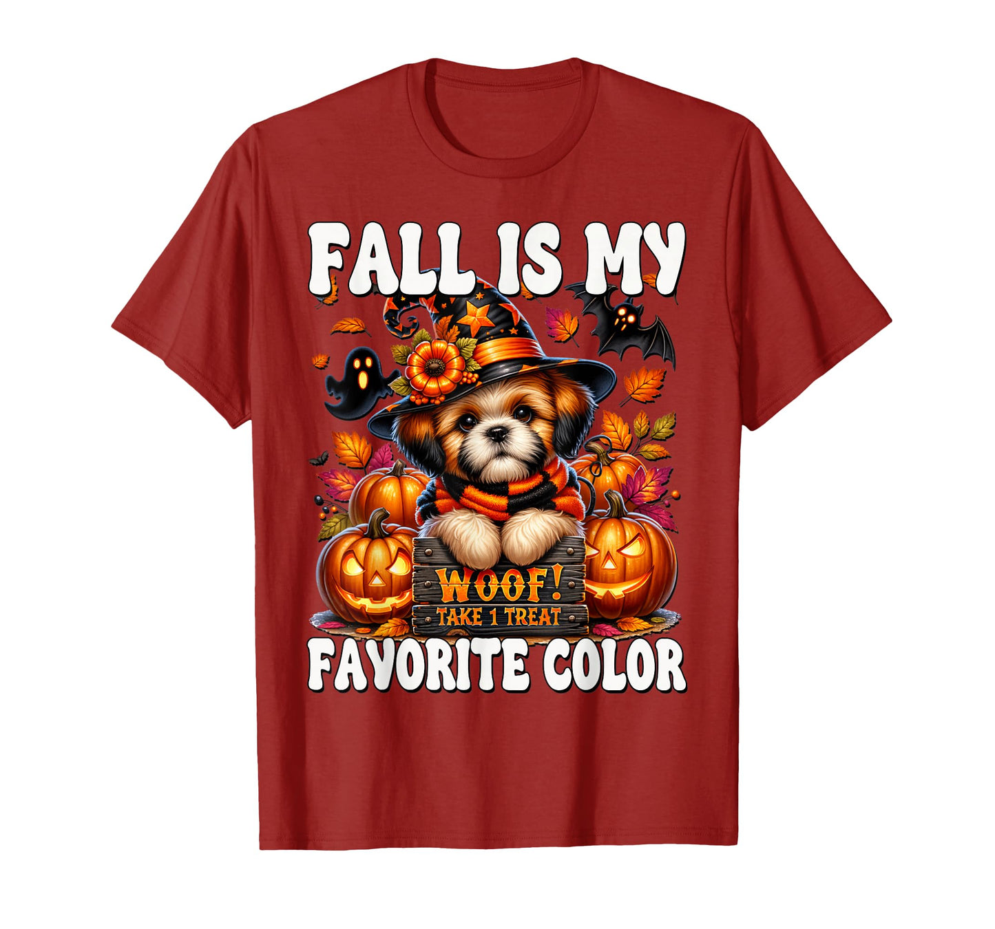 Halloween Shih Tzu Puppy for Mom Fall is My Favorite Color T-Shirt