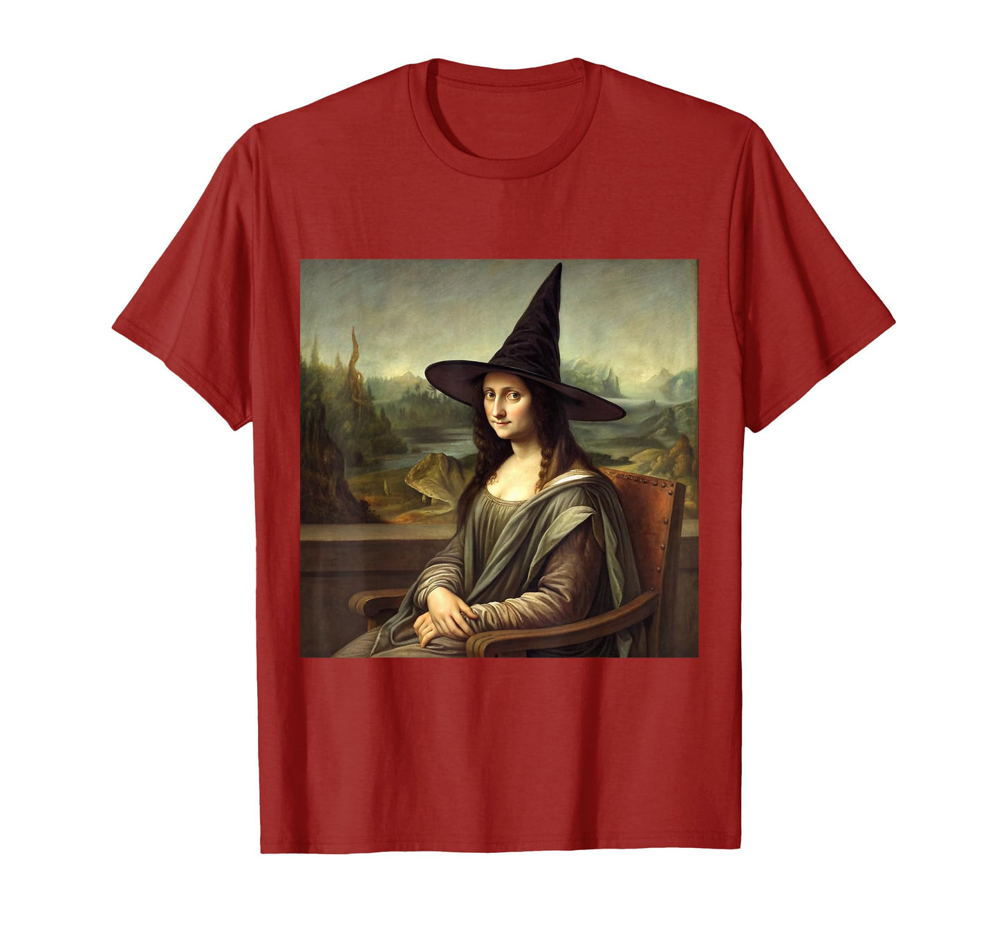 Mona Lisa Inspired Witch Portrait Halloween Classic Hat Art T-Shirt