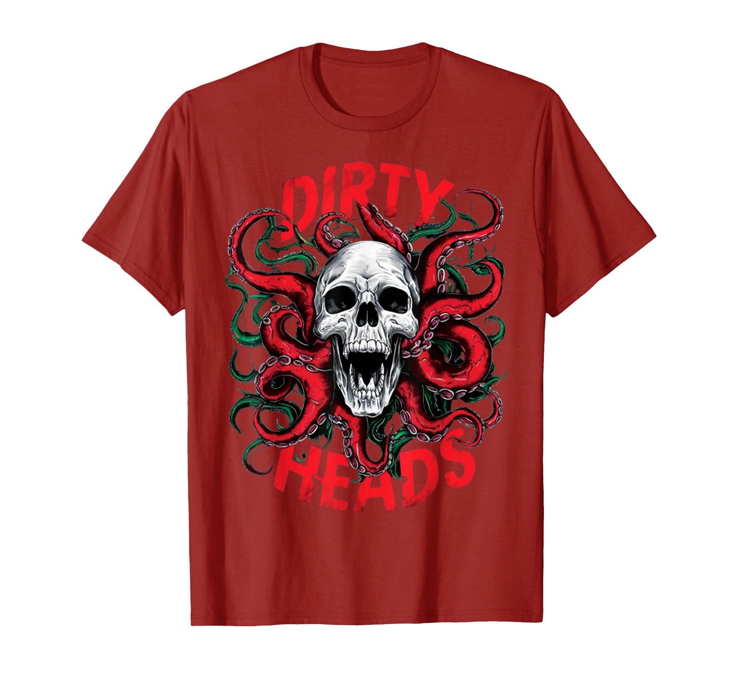 Vintage Dirty Skull Octopus Head Halloween Y2K Goth Grunge T-Shirt