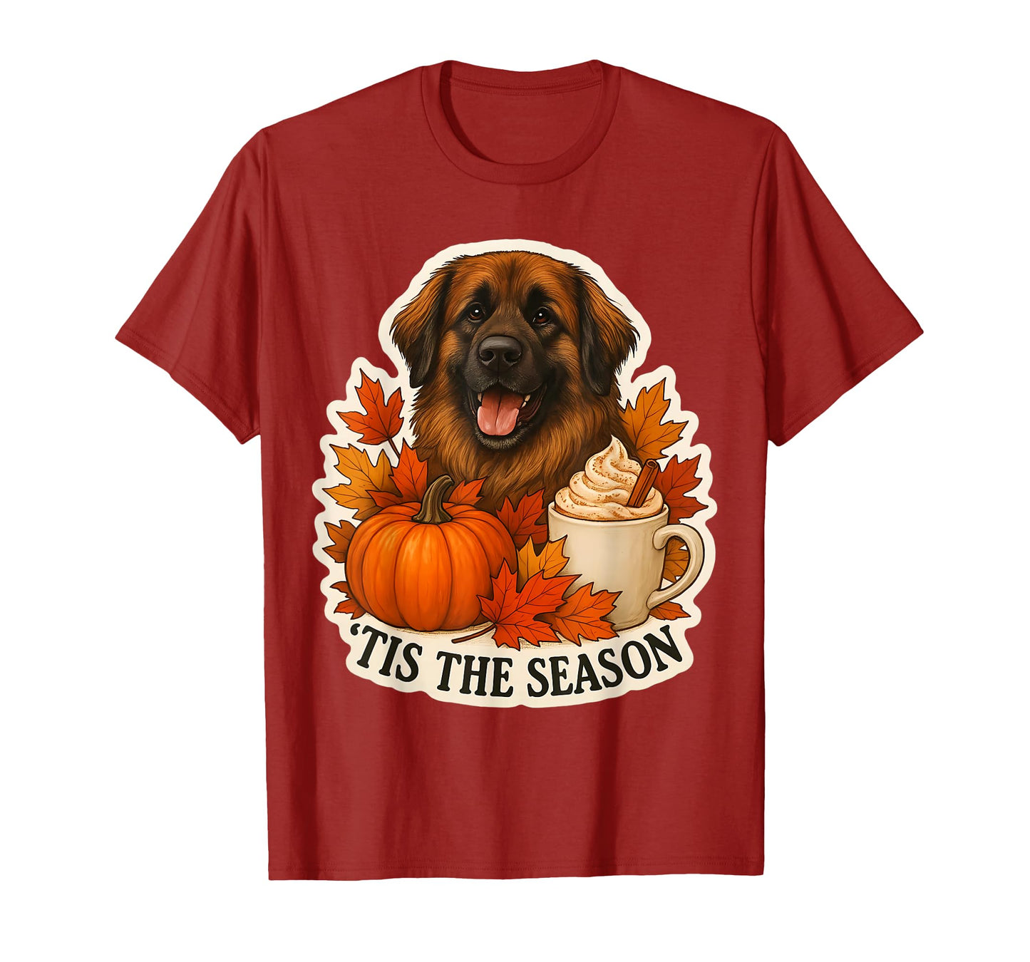 Tis The Season Leonberger Dog Fall Autumn Pumpkin Spice Cute T-Shirt