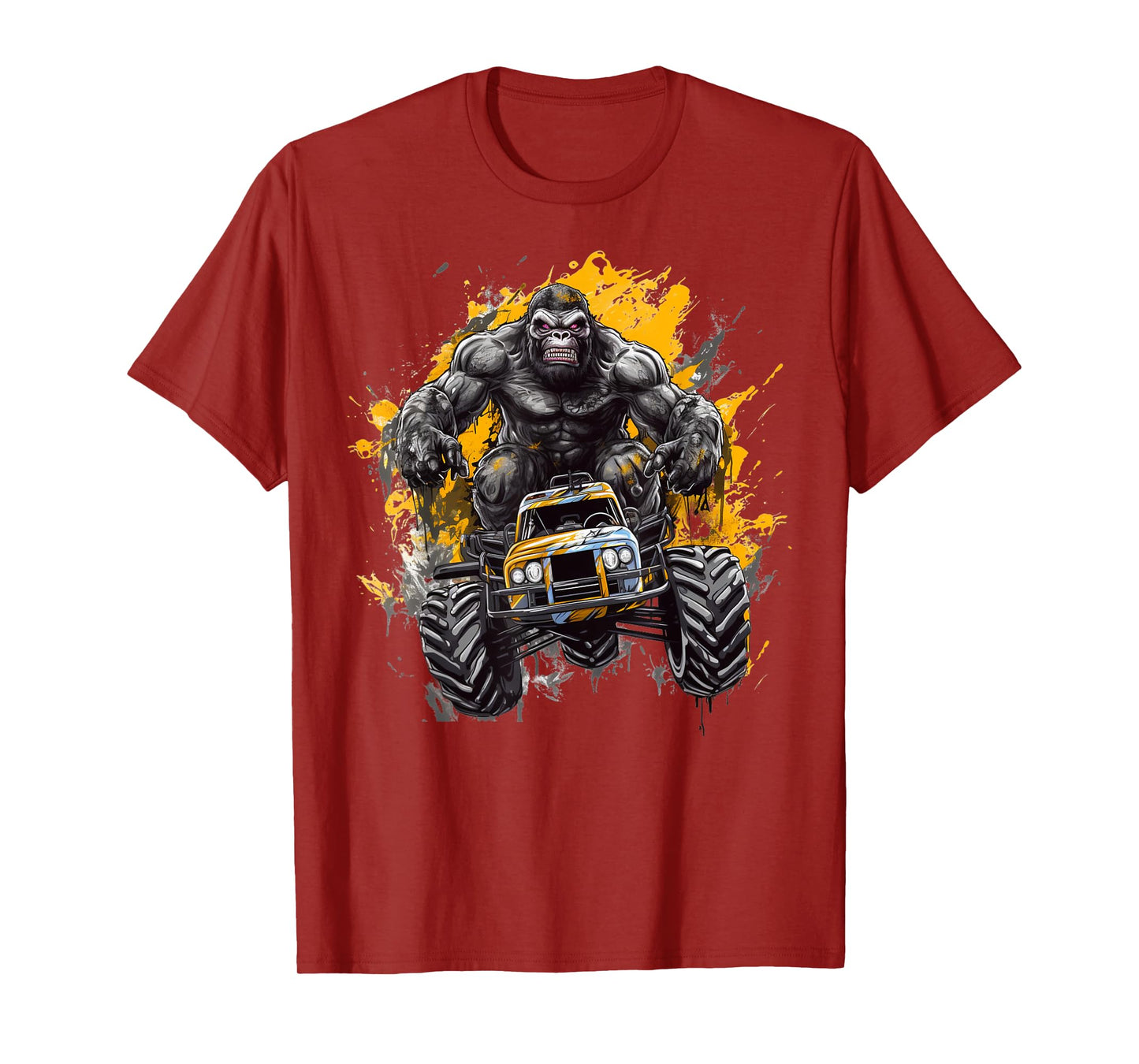 Sasquatch Riding Monster Truck Bigfoot for Boys Toddlers T-Shirt