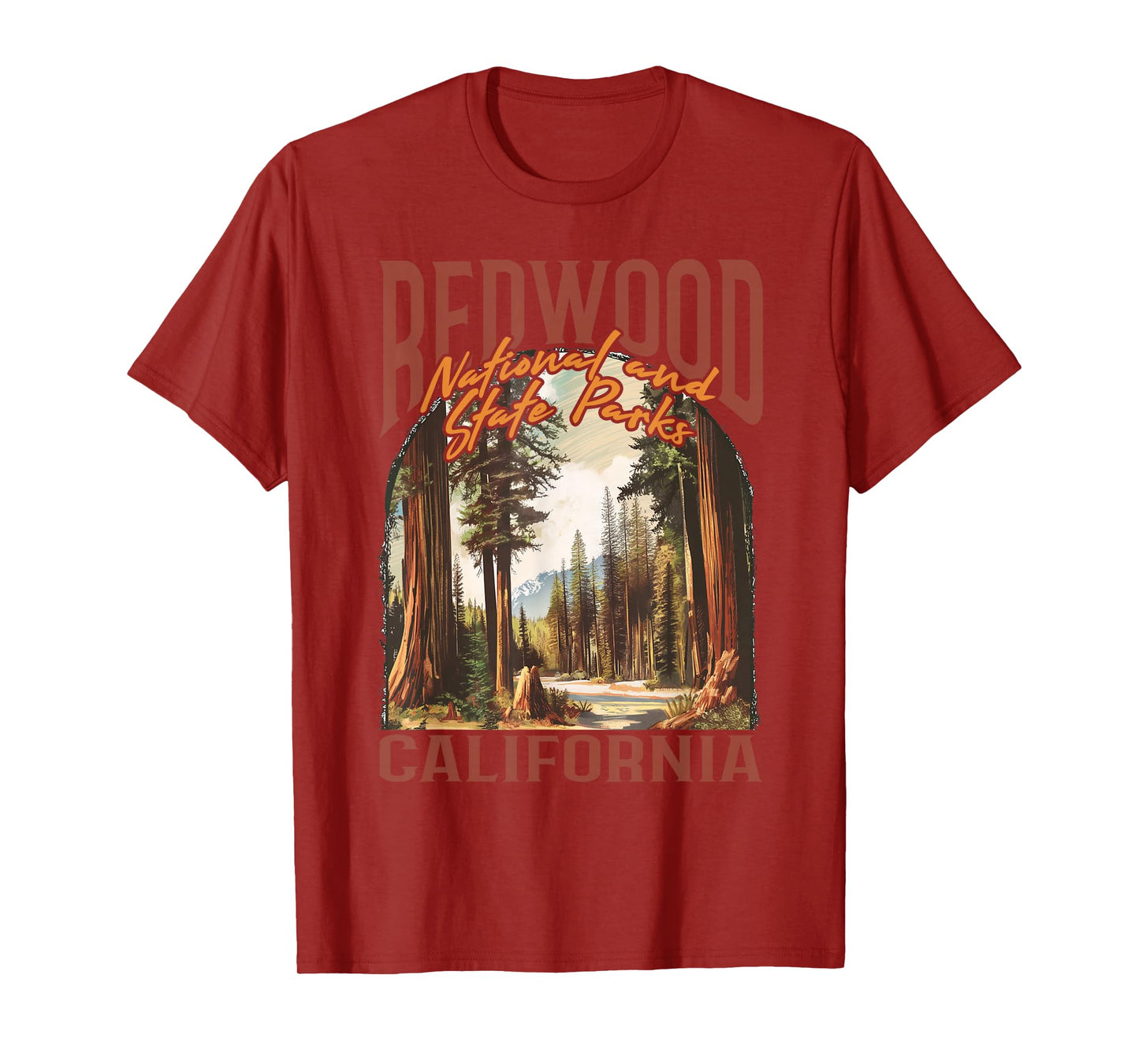 Redwood USA National Park Vintage California Outdoors Retro T-Shirt