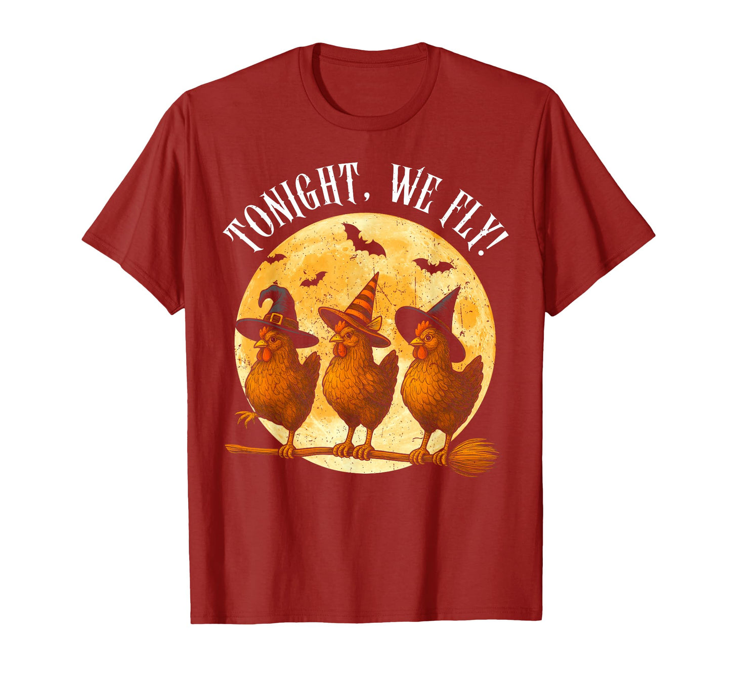 Tonight We Fly Funny Chicken Spooky Season Farm Halloween T-Shirt