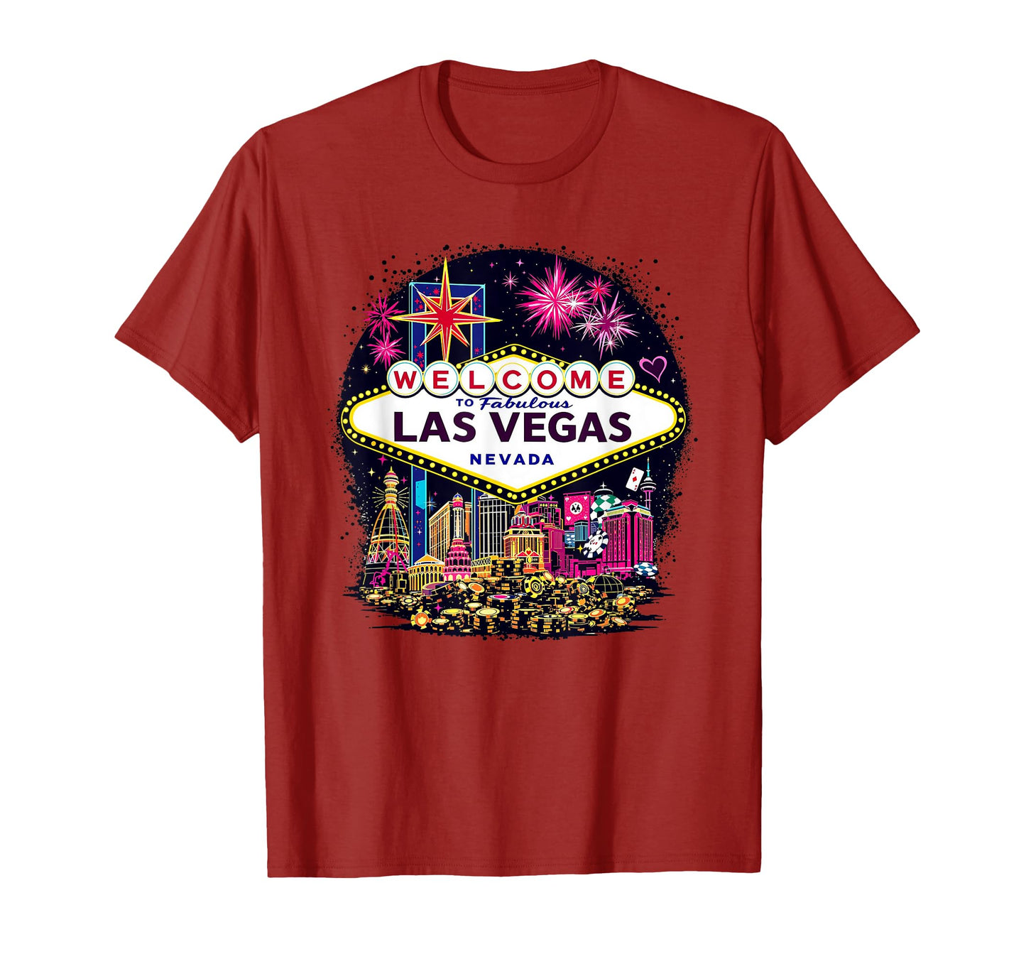 Vintage Las Vegas Nevada Sunset Skyline Cityscape T-Shirt