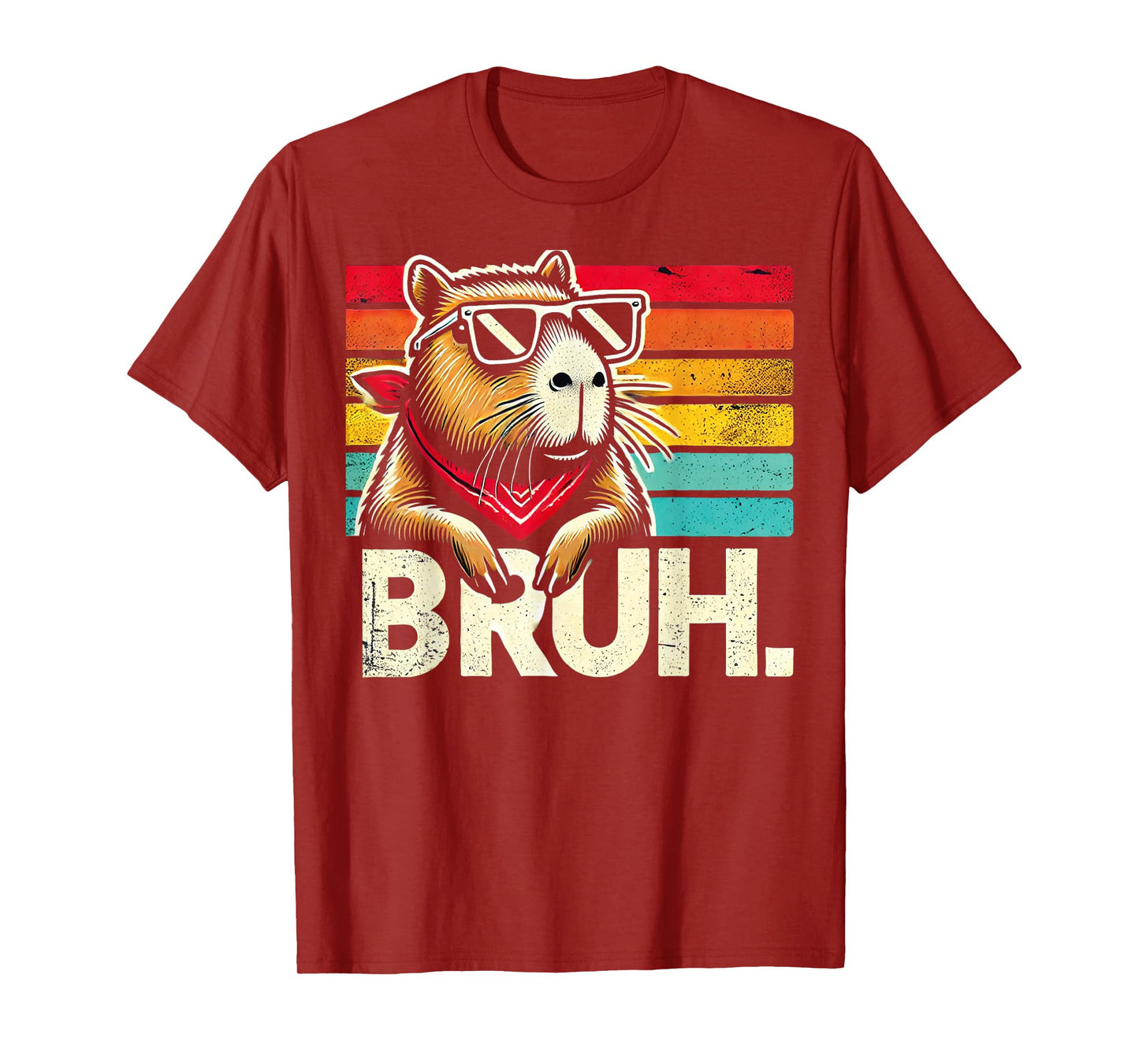 Gaming Capybara Bruh Retro Vintage Funny BRUH Kids Boys Girl T-Shirt