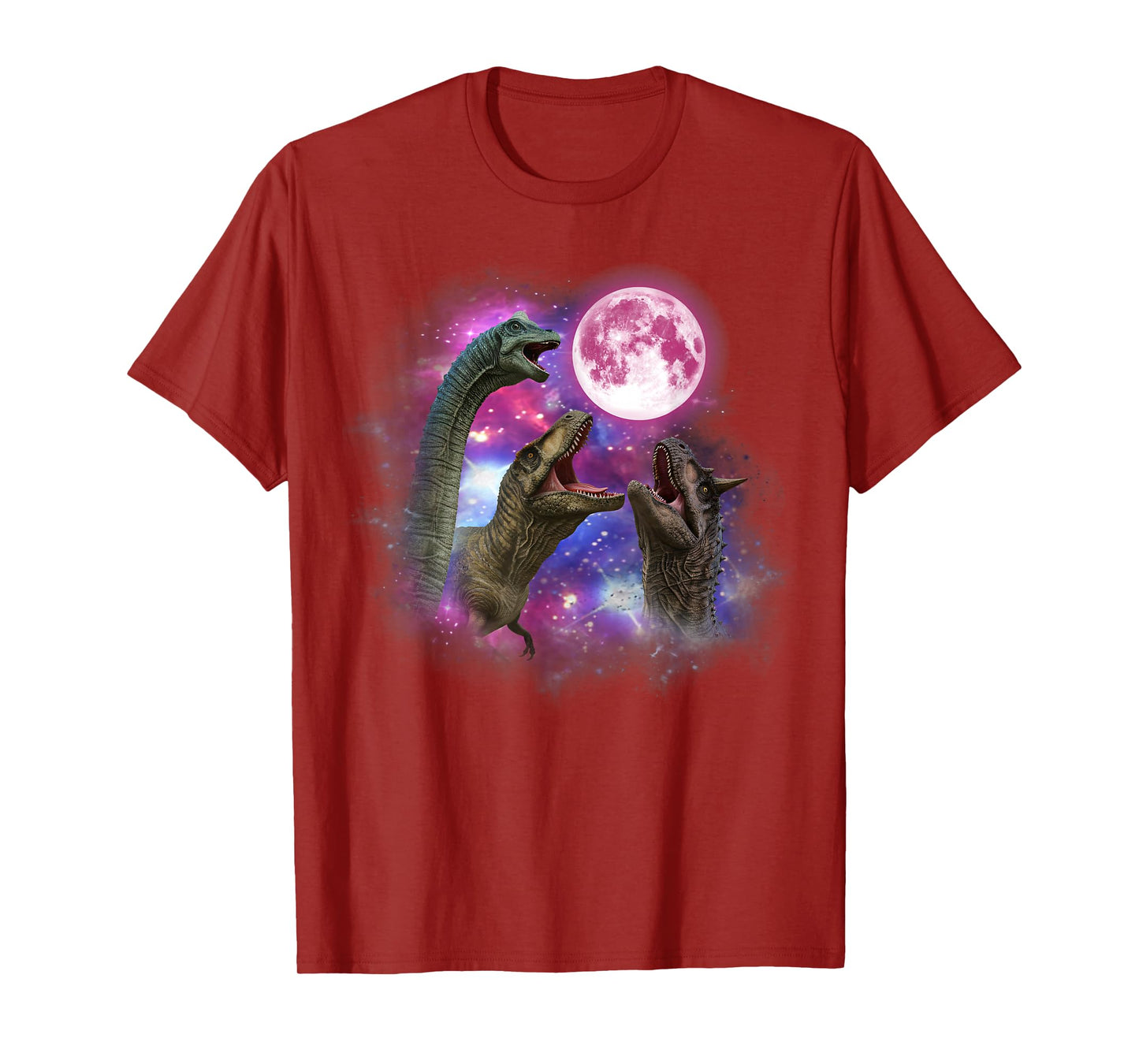Dinosaur Howling At The Moon Wildlife colorful dinosaurs T-Shirt