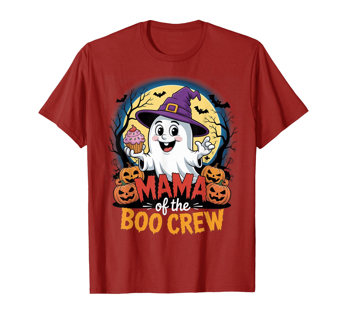 Mama of The Boo Crew Ghost Halloween Family Outfit Pumpkins T-Shirt