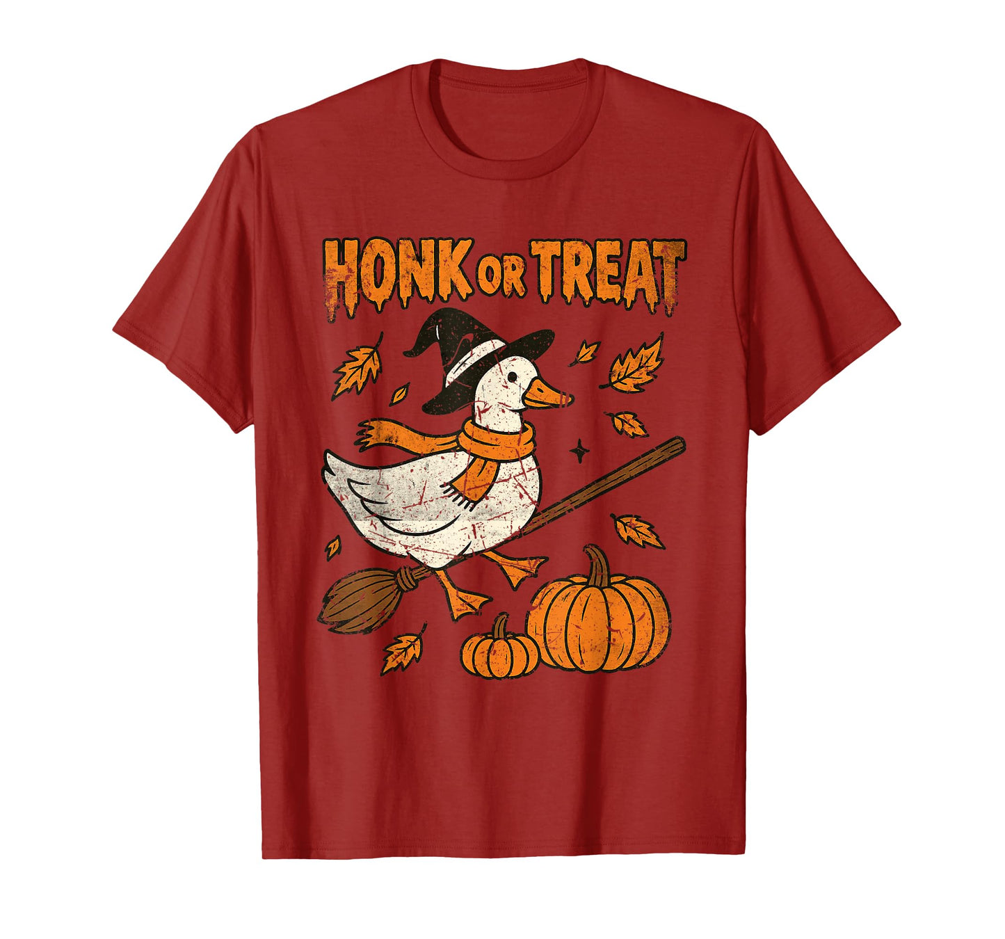 Funny Witch Halloween Goose Honk or Treat T-Shirt