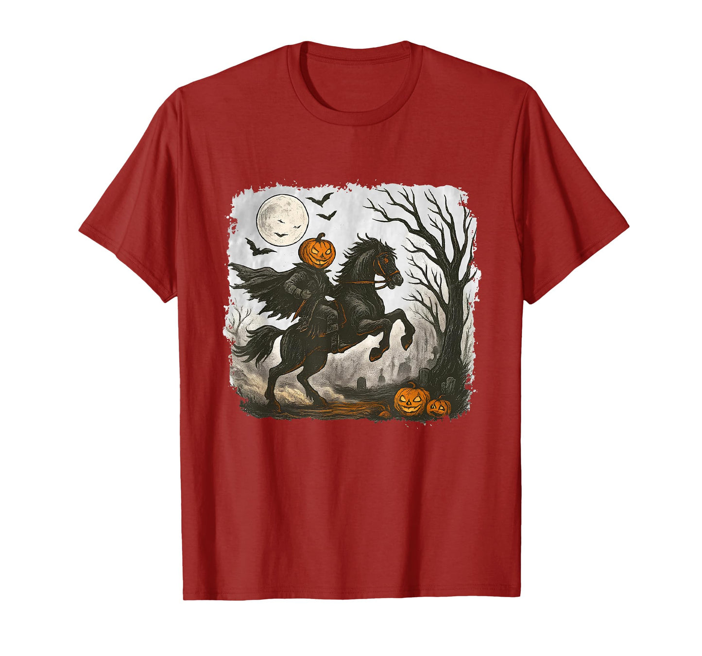 Headless Horseman Halloween Pumpkin Spooky Jack O Lantern T-Shirt