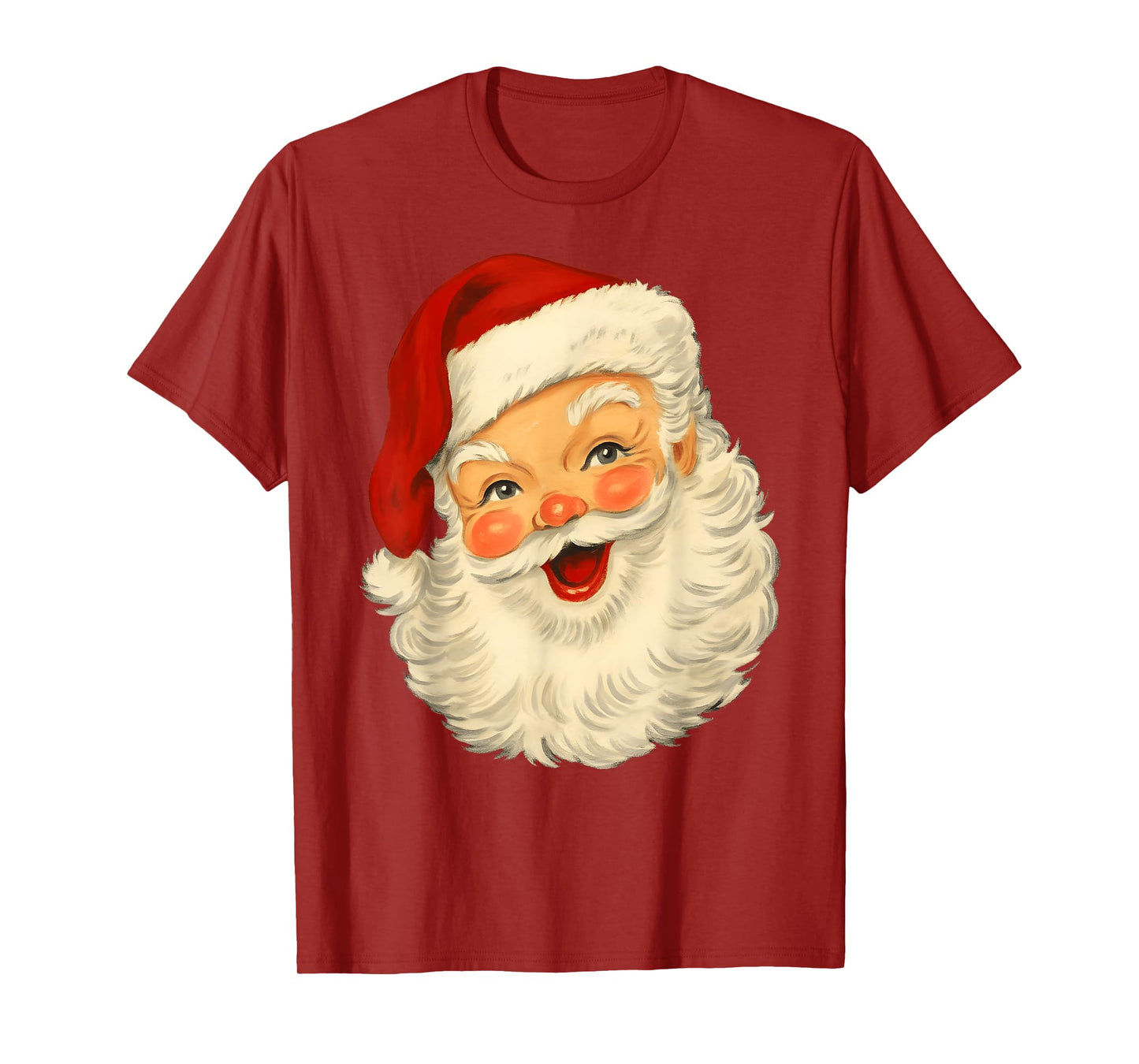 Vintage Retro Jolly Santa Claus Face Christmas Pajamas T-Shirt