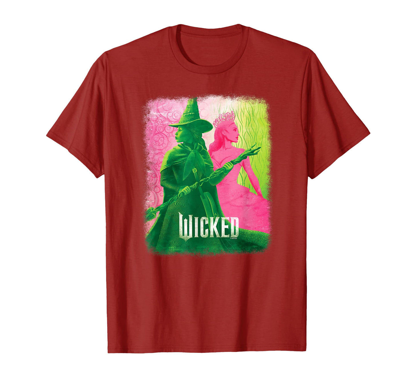 Wicked Unisex-Kids Movie Tie-In T-Shirt, Black, Small, Short Sleeve, Crew Neck, Tonal Effect Movie Design