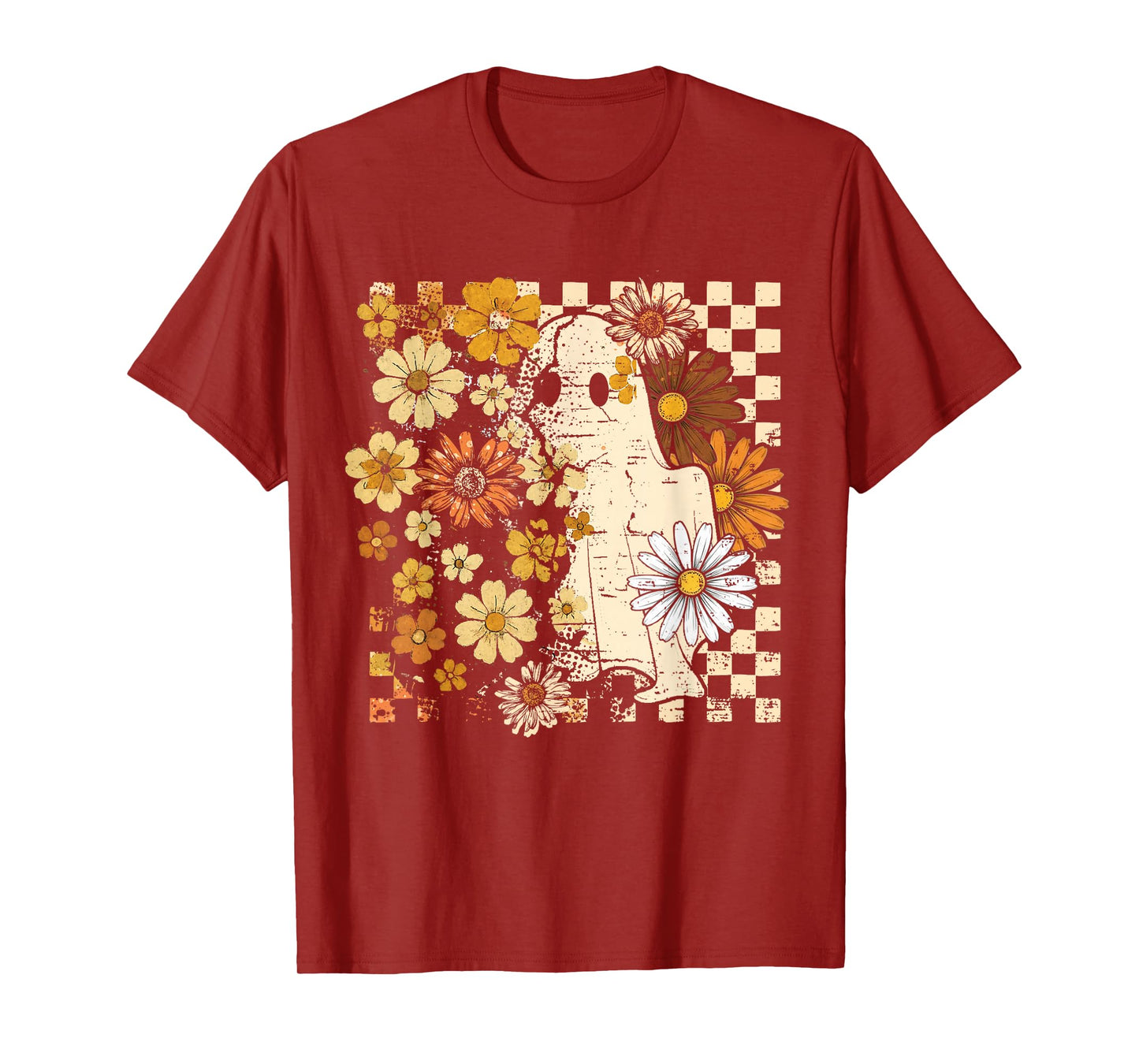 Vintage Ghost Floral Halloween Fall Thankgiving Costume T-Shirt